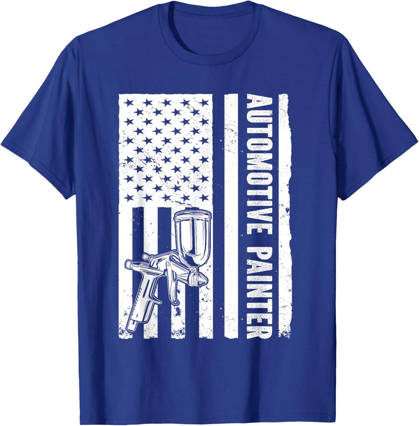 Auto Body Painter USA Flag Automotive Painter T-Shirt - T-Shirt | Royal