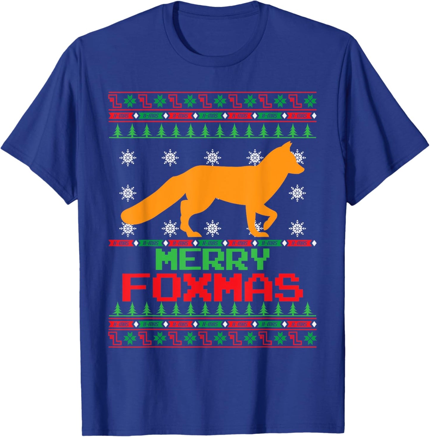 Fox Merry Foxmas Christmas T-Shirt - T-Shirt | Royal