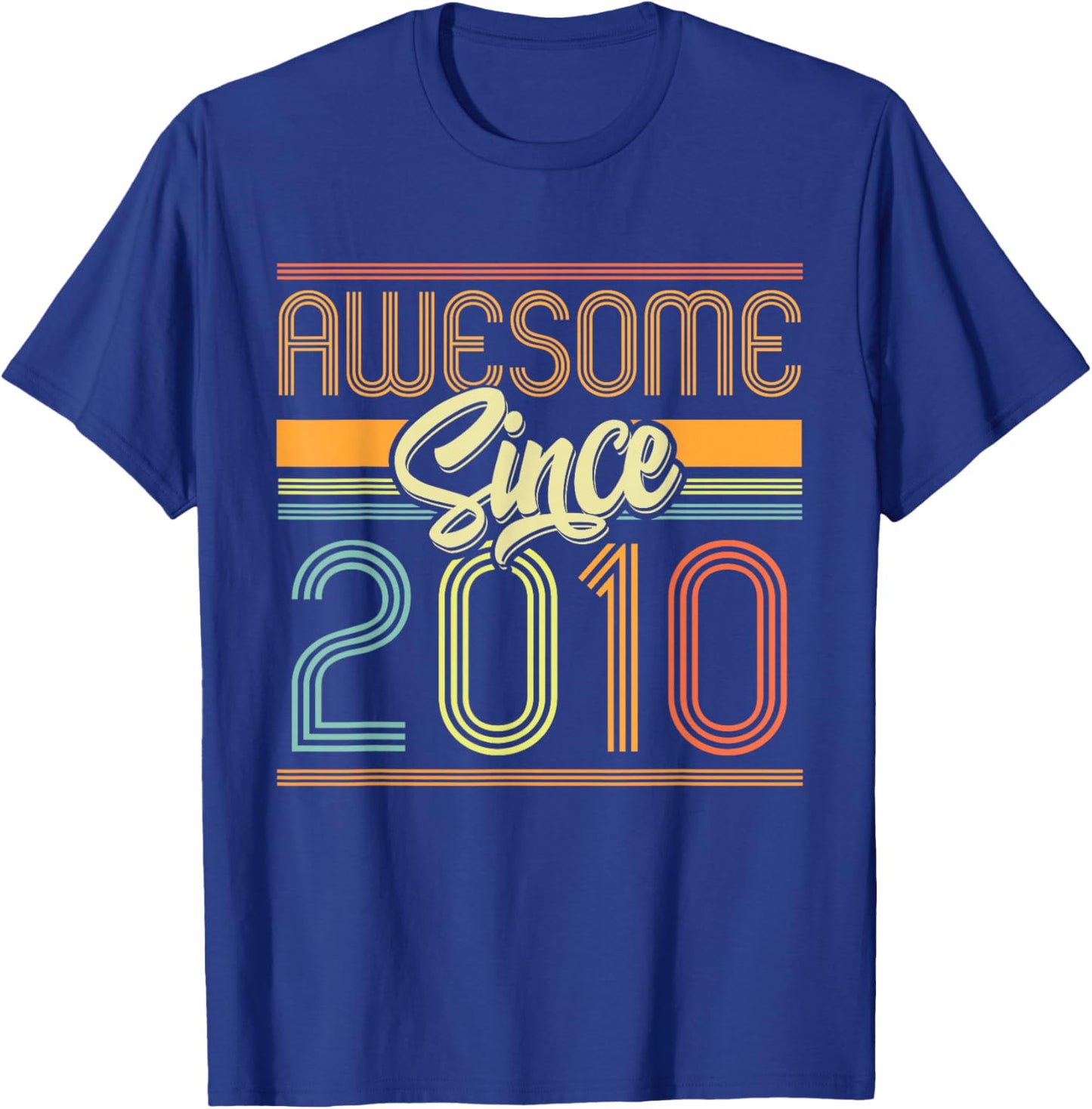 Awesome Since 2010 15th Birthday 15 Years Old Bday Kids Boys T-Shirt - T-Shirt | Royal