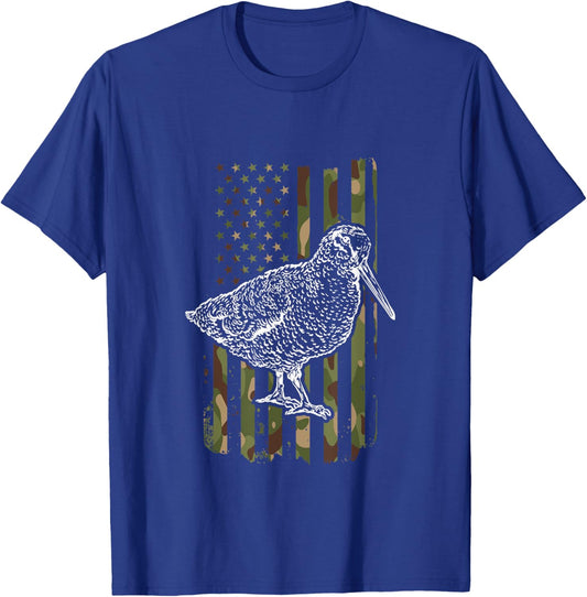 American Woodcock Camo Bogsucker Woodcock Hunting Season T-Shirt - T-Shirt | Royal