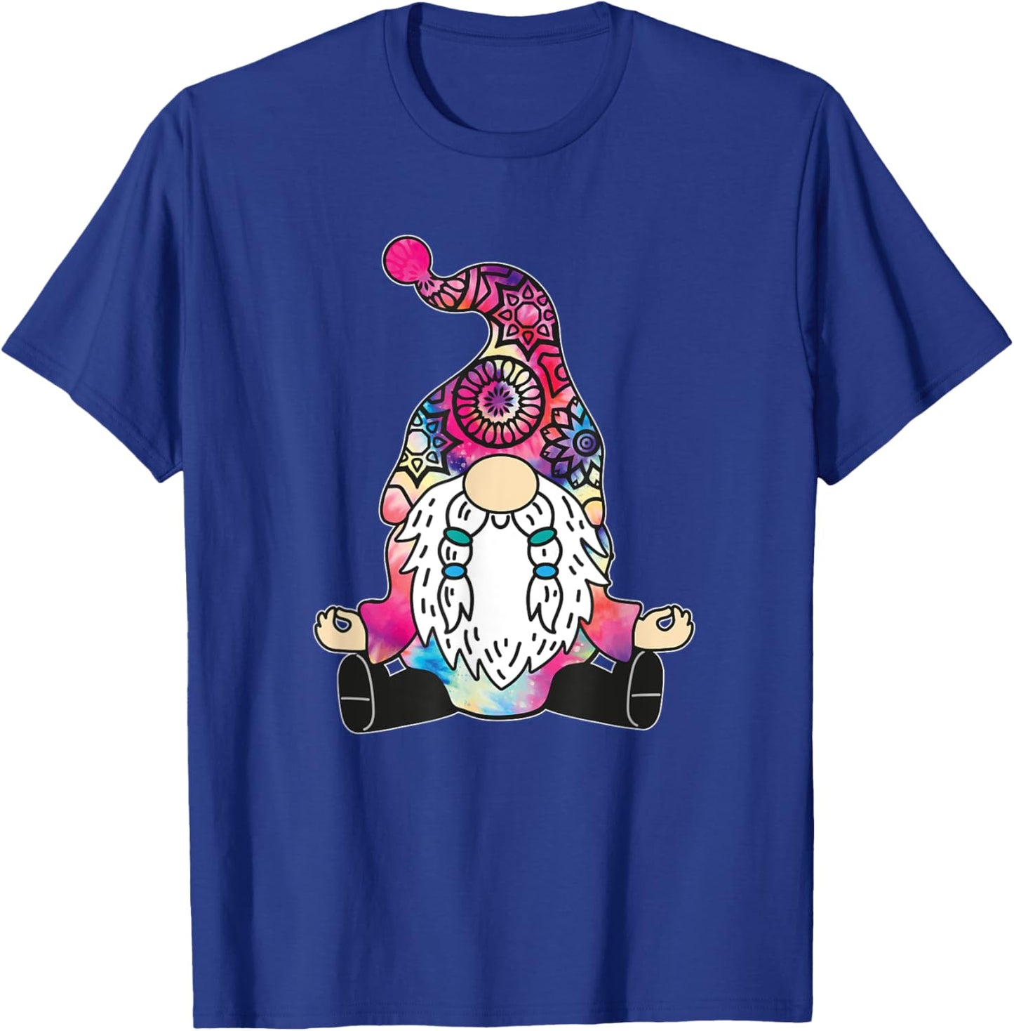 Cute Yoga Gnome Pilates Meditation Tie Dye Mandala Buddhist T-Shirt - T-Shirt | Royal