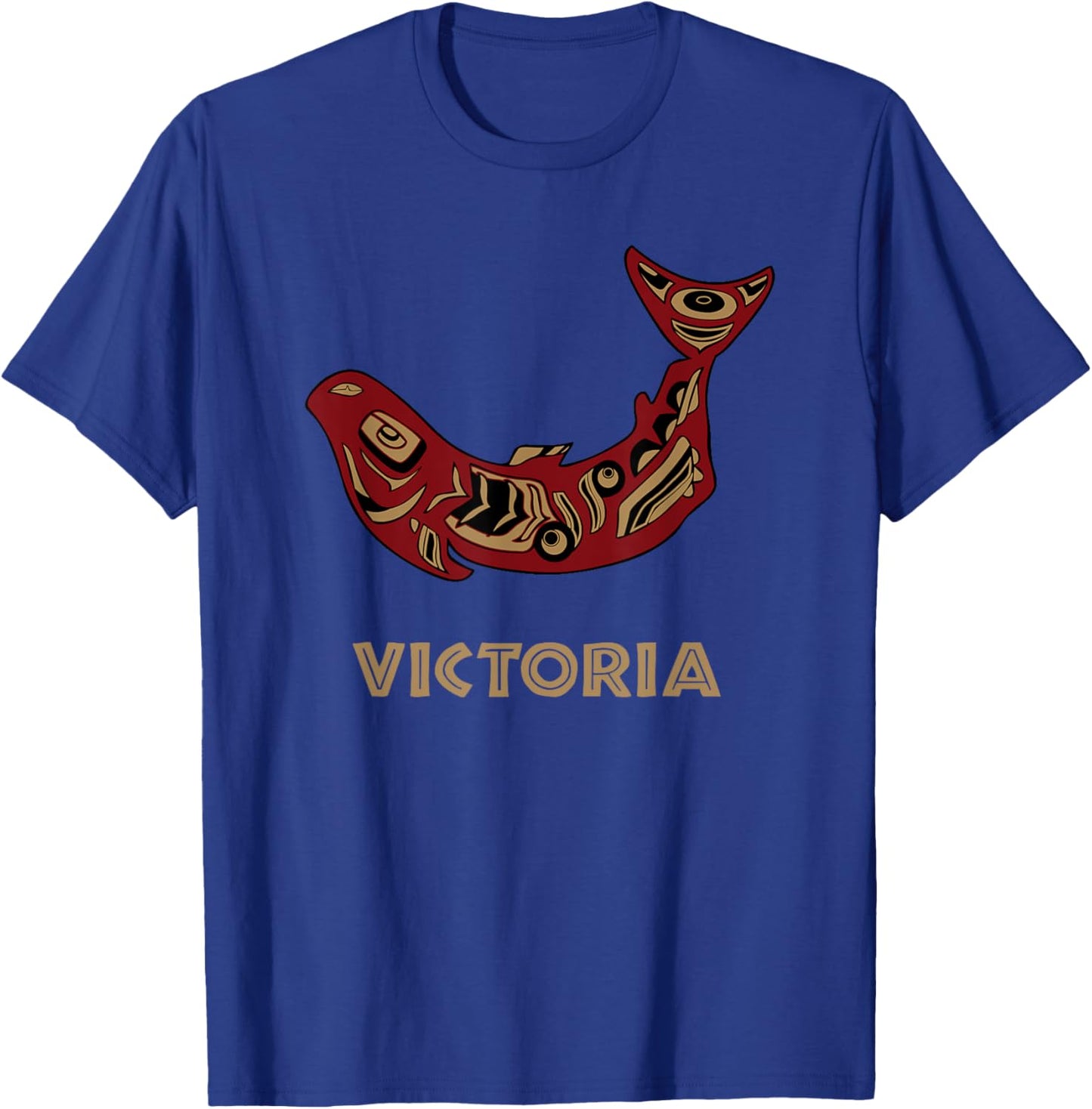 Victoria British Columbia Native Fisherman Salmon BC Canada T-Shirt - T-Shirt | Royal