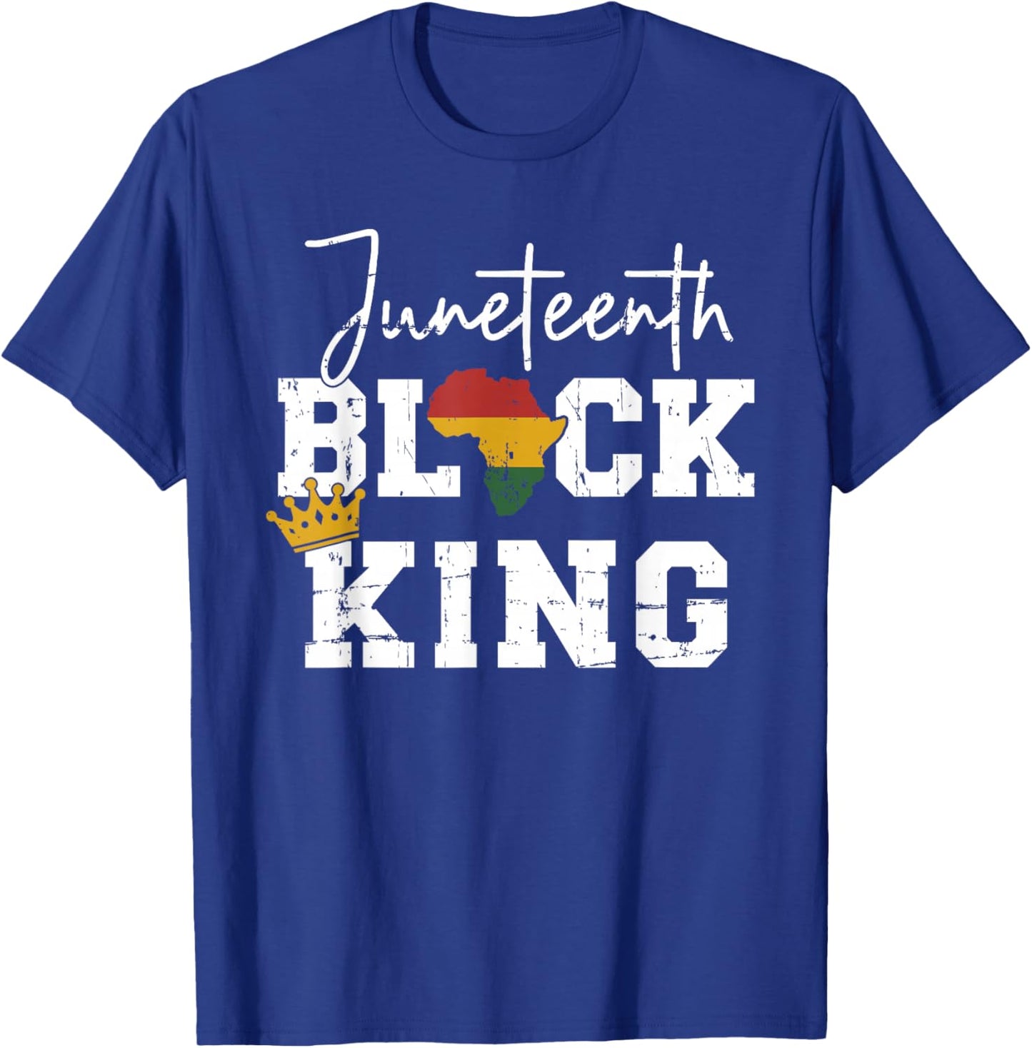 Juneteenth black king with pan african map flag T-Shirt - T-Shirt | Royal