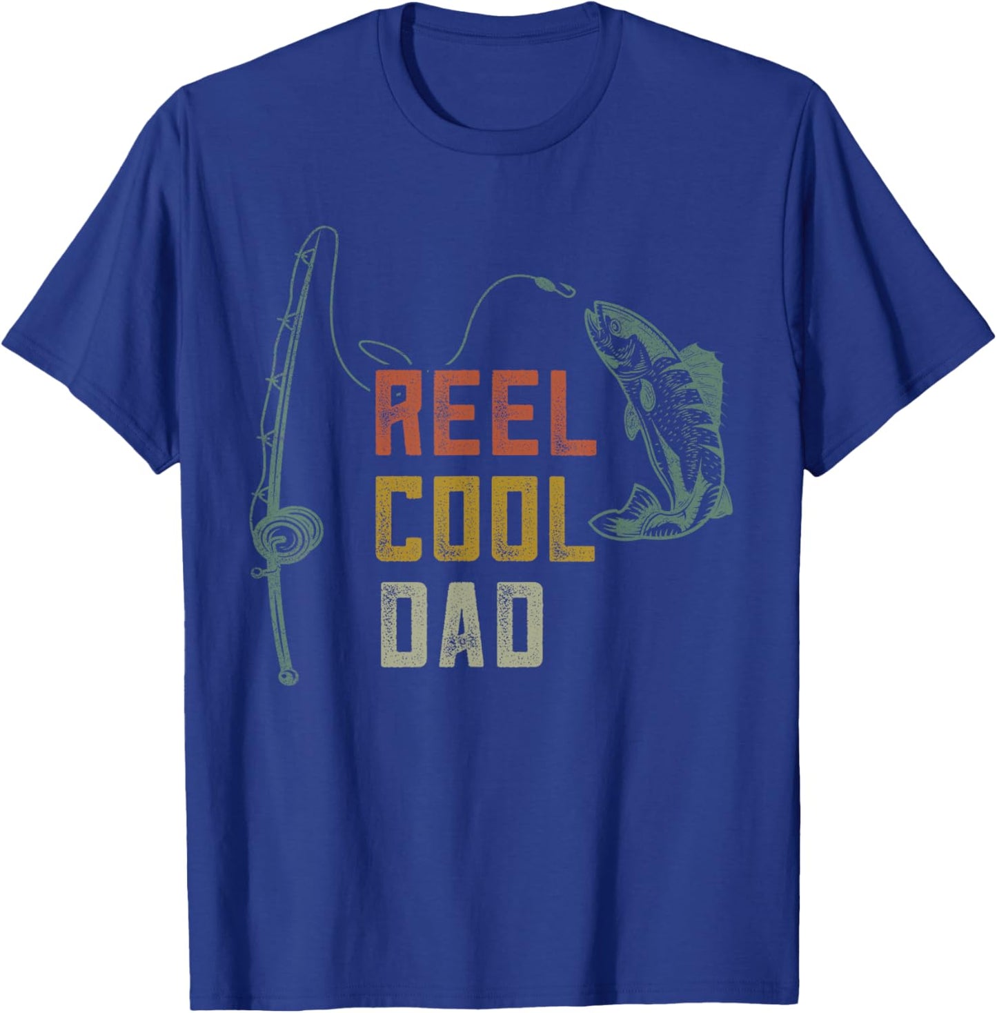 Reel Cool Dad Fishing Shirts, Funny Fathers Day Fisher Daddy T-Shirt - T-Shirt | Royal