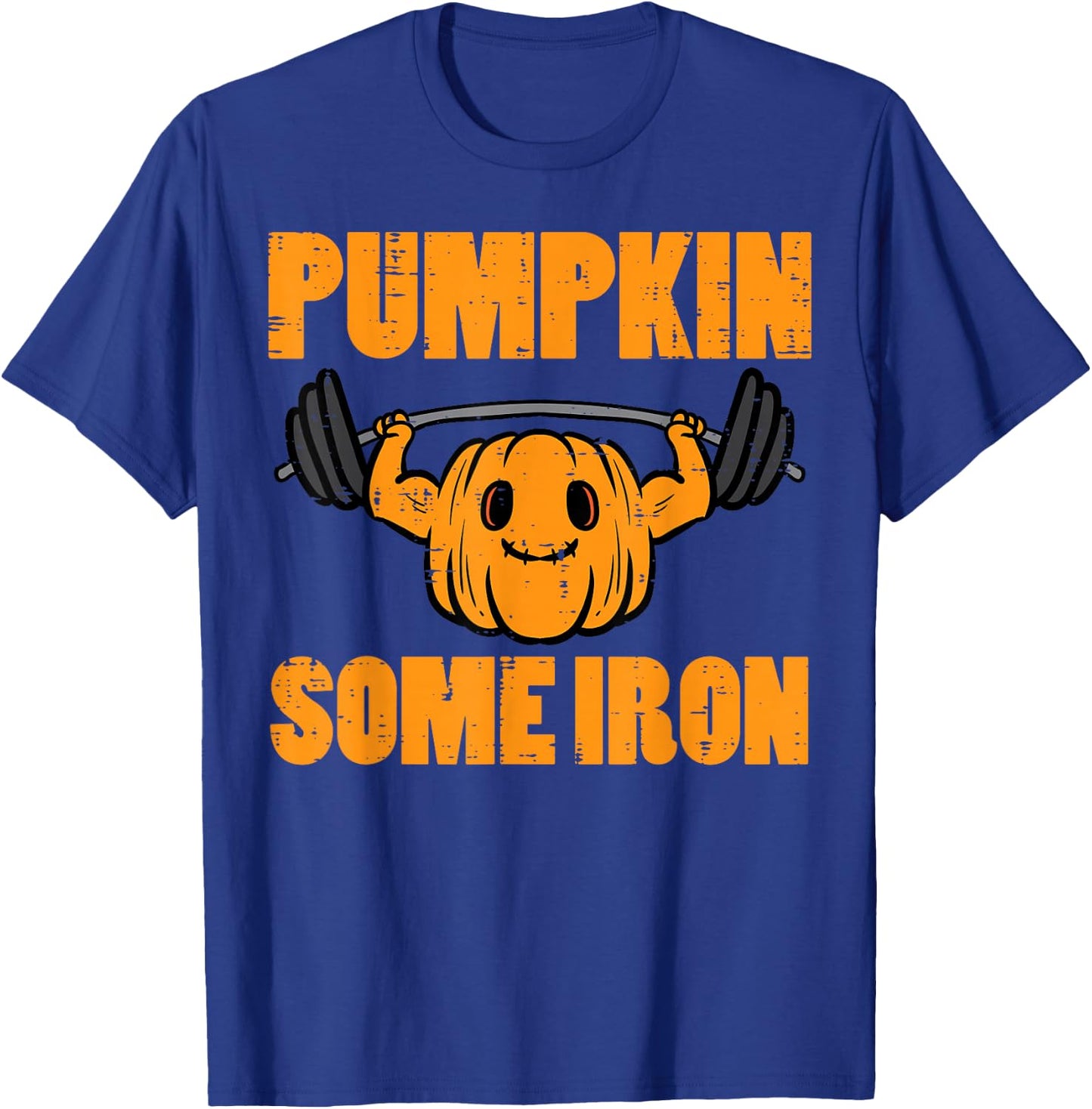 Halloween Gym Pumpkin Some Iron Workout Costume Men Women T-Shirt - T-Shirt | Royal