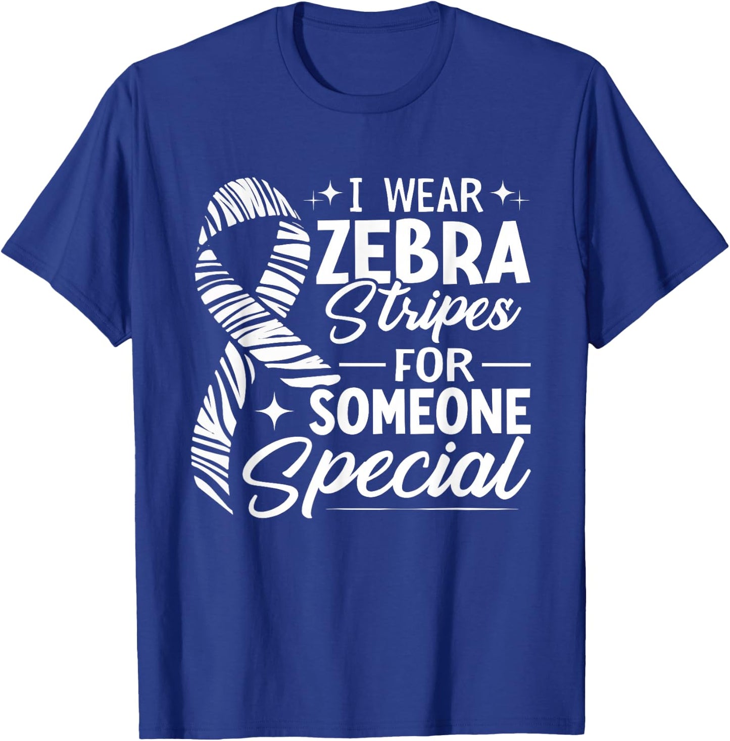 Zebra Stripes Rare Disease Awareness Rare Disorder T-Shirt - T-Shirt | Royal