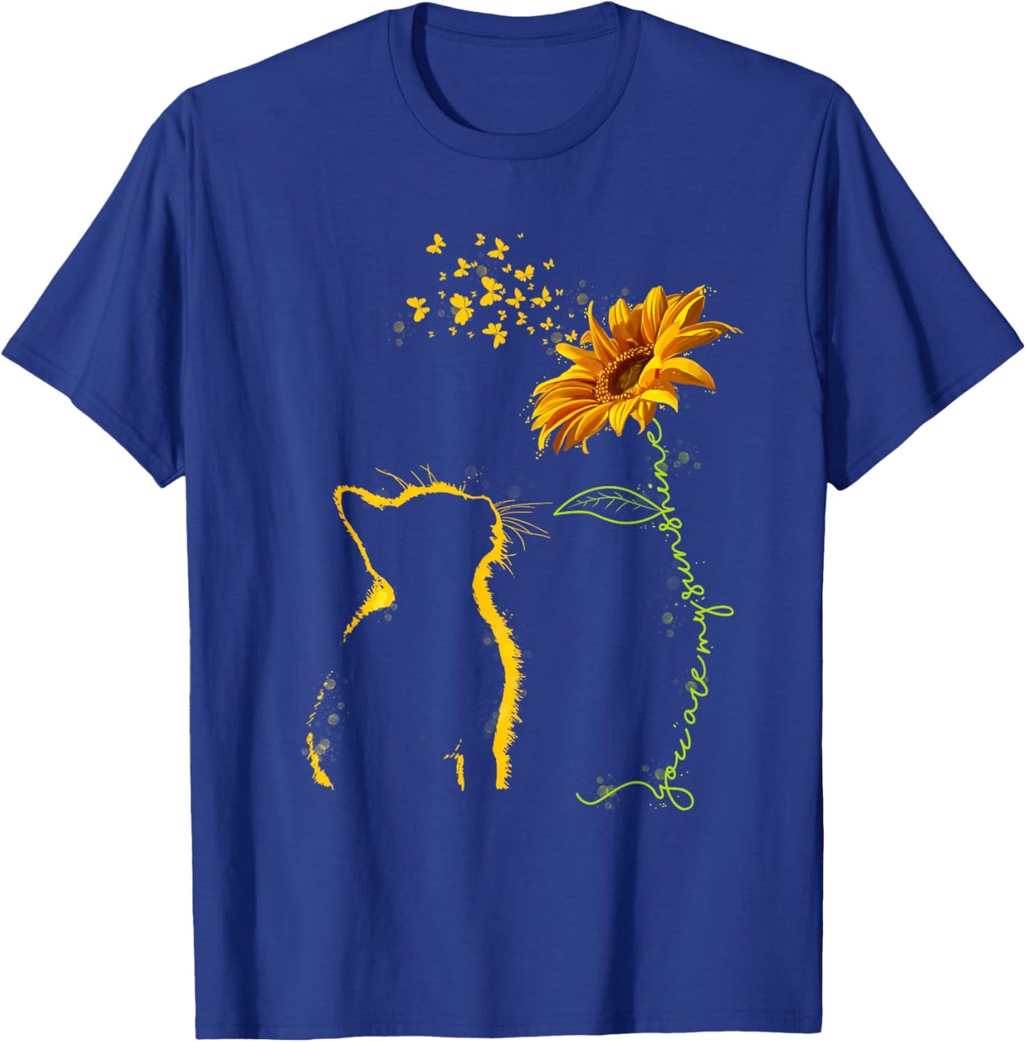 Sitting Yellow Kitten Sunflower Fragrance Butterfly T-Shirt - T-Shirt | Royal
