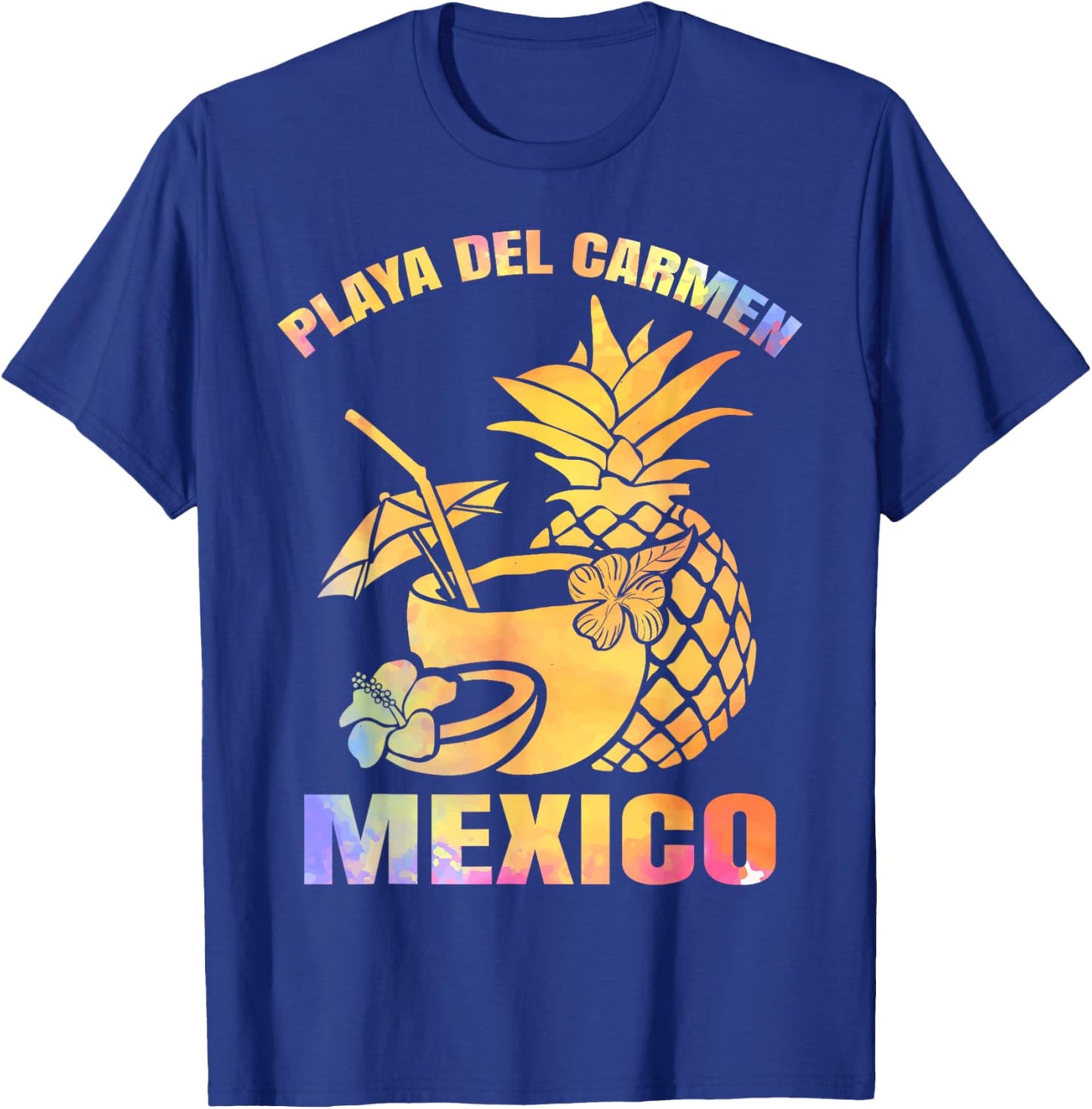 Summer Vacation Retro Sunset Mexico Playa Del Carmen Beach T-Shirt - T-Shirt | Royal