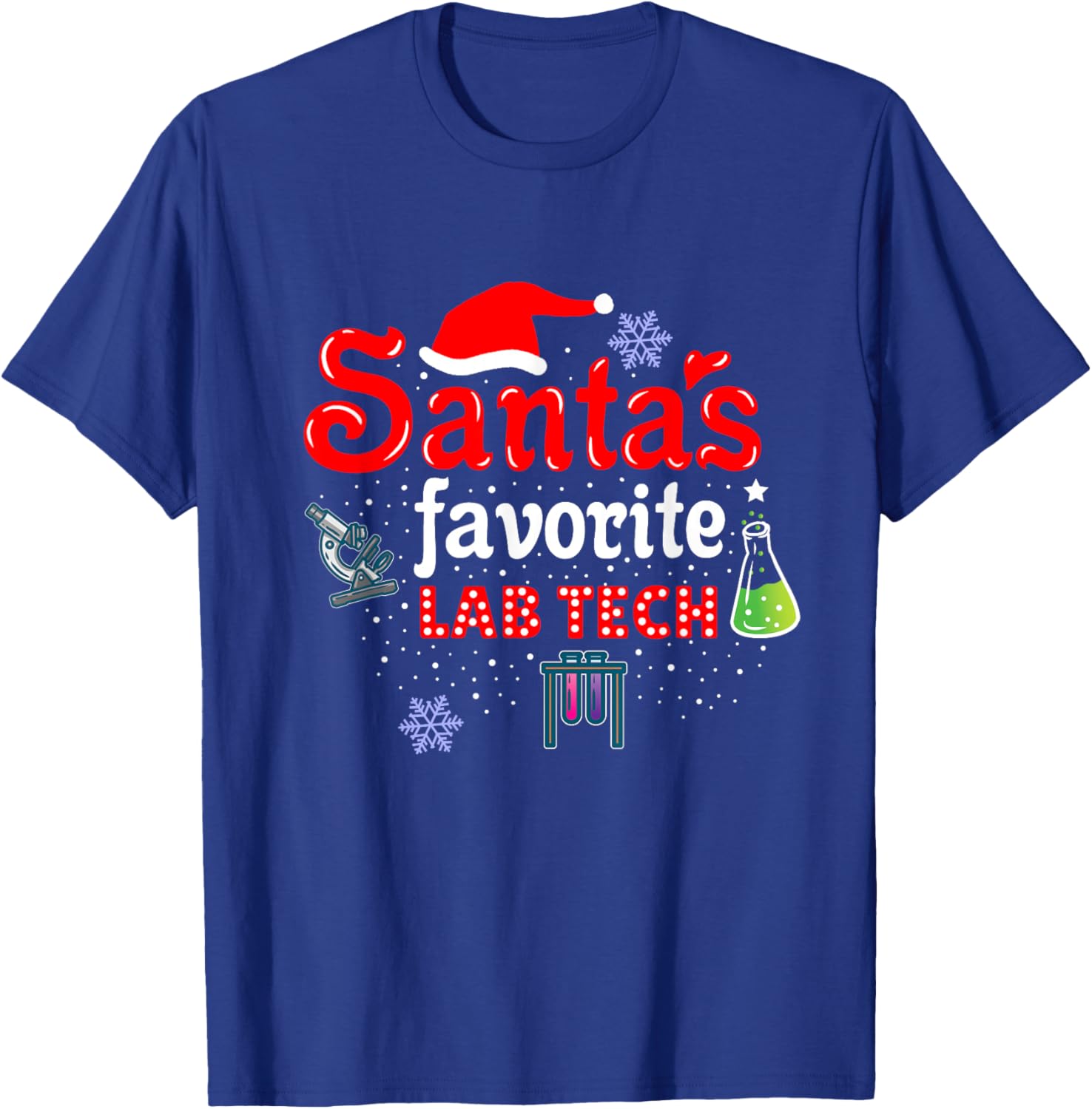 Santas Favorite Lab Tech Christmas T-Shirt - T-Shirt | Royal
