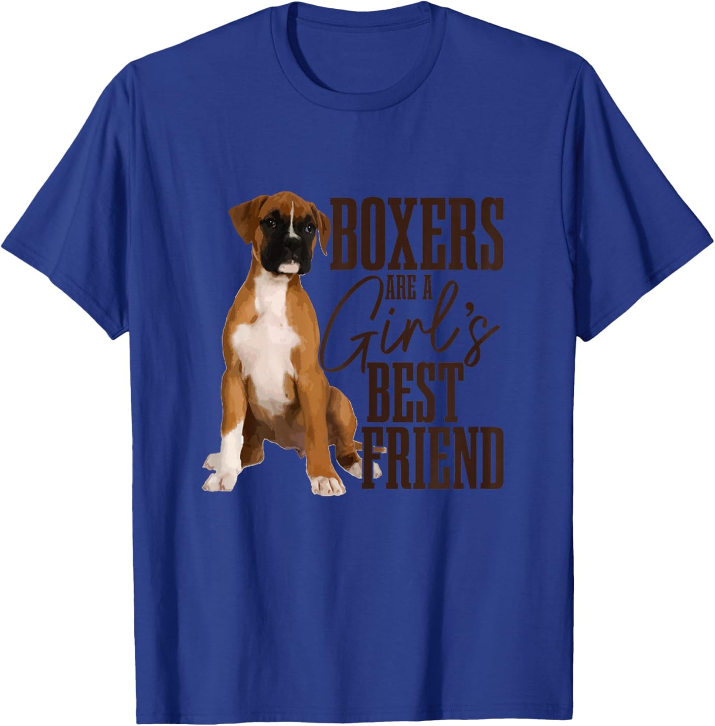 Boxers are A Girls Best Friend Funny Dog Boxer Mom T-Shirt - T-Shirt | Royal