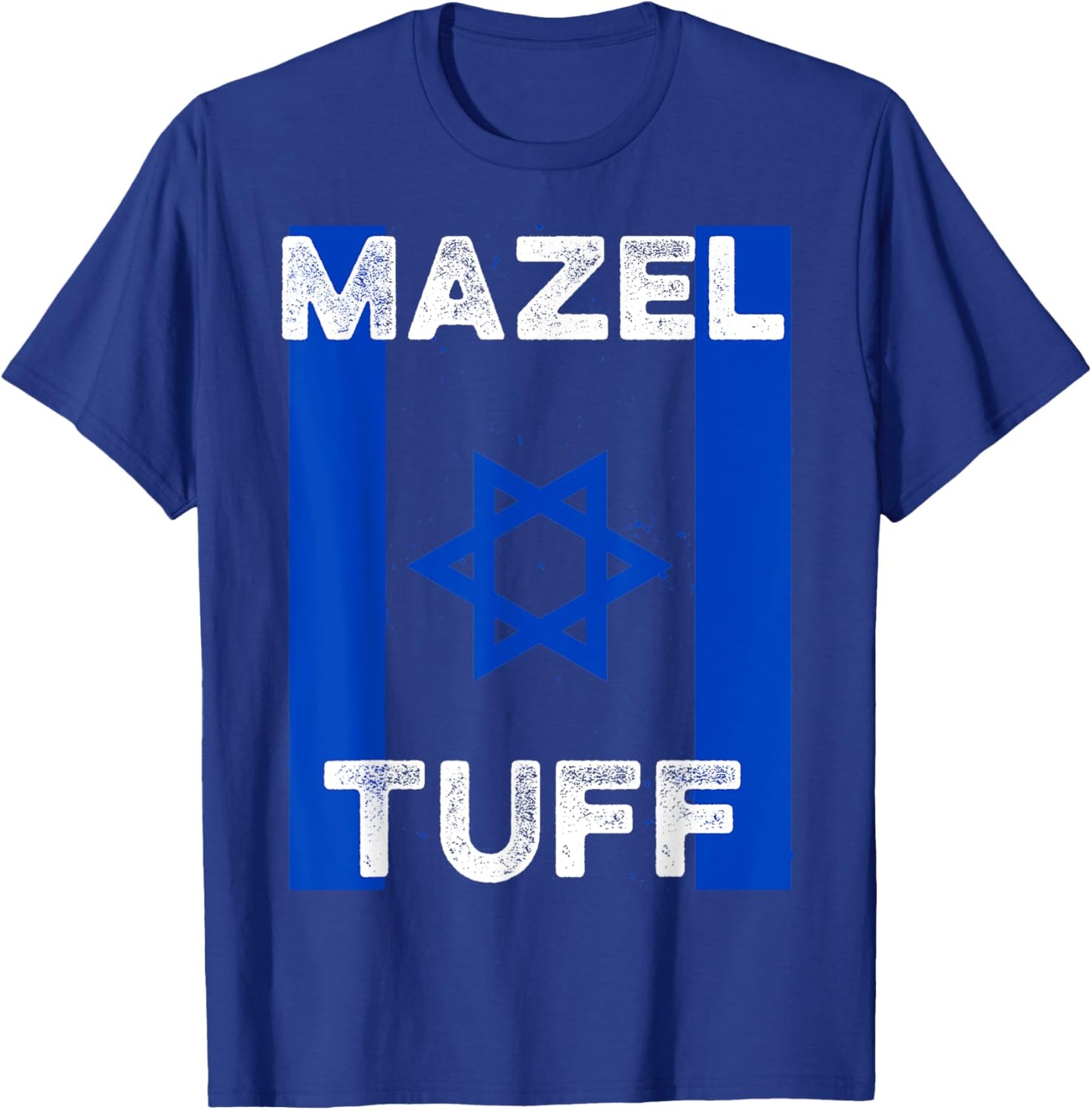 Mazel Tuff Strong Funny Jewish Work Out Gym Hanukkah Flag T-Shirt - T-Shirt | Royal