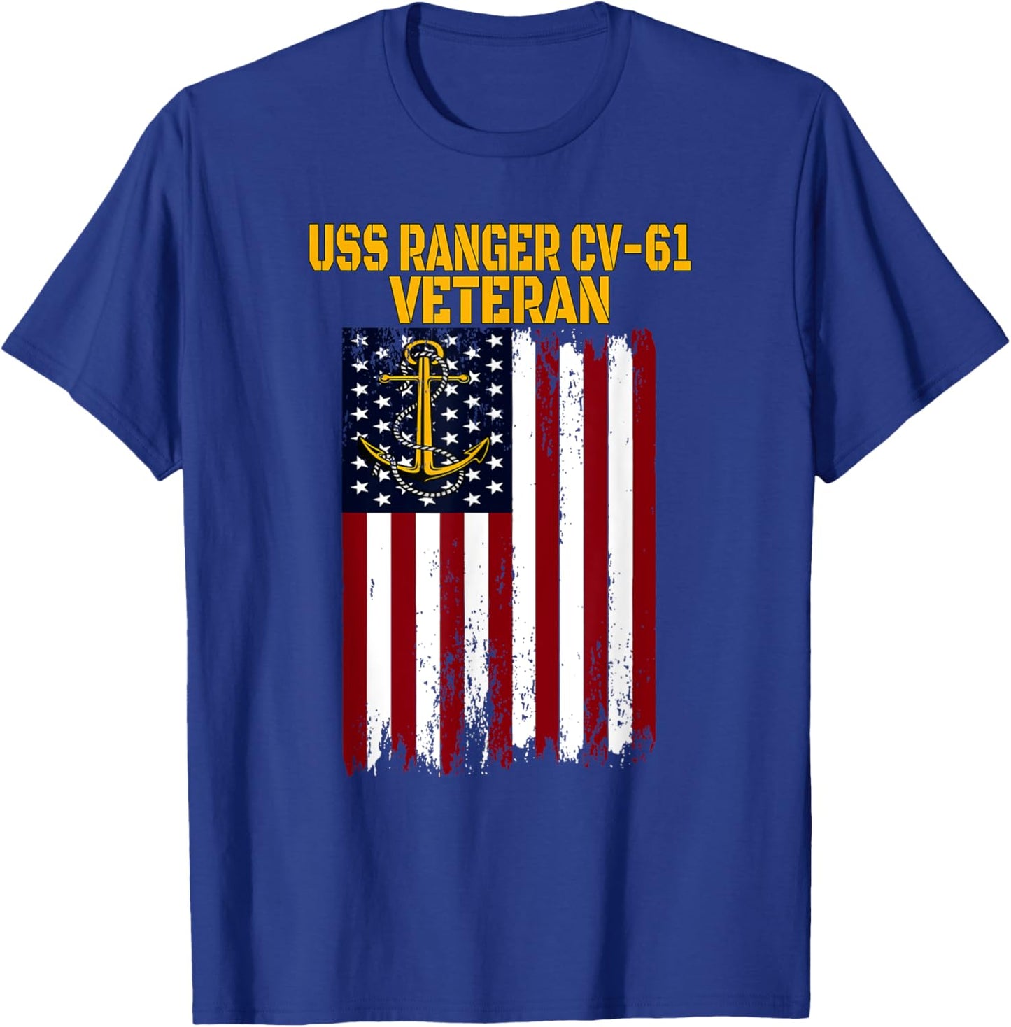 USS Ranger CV-61 CVA-61 Aircraft Carrier Veteran's Day T-Shirt - T-Shirt | Royal