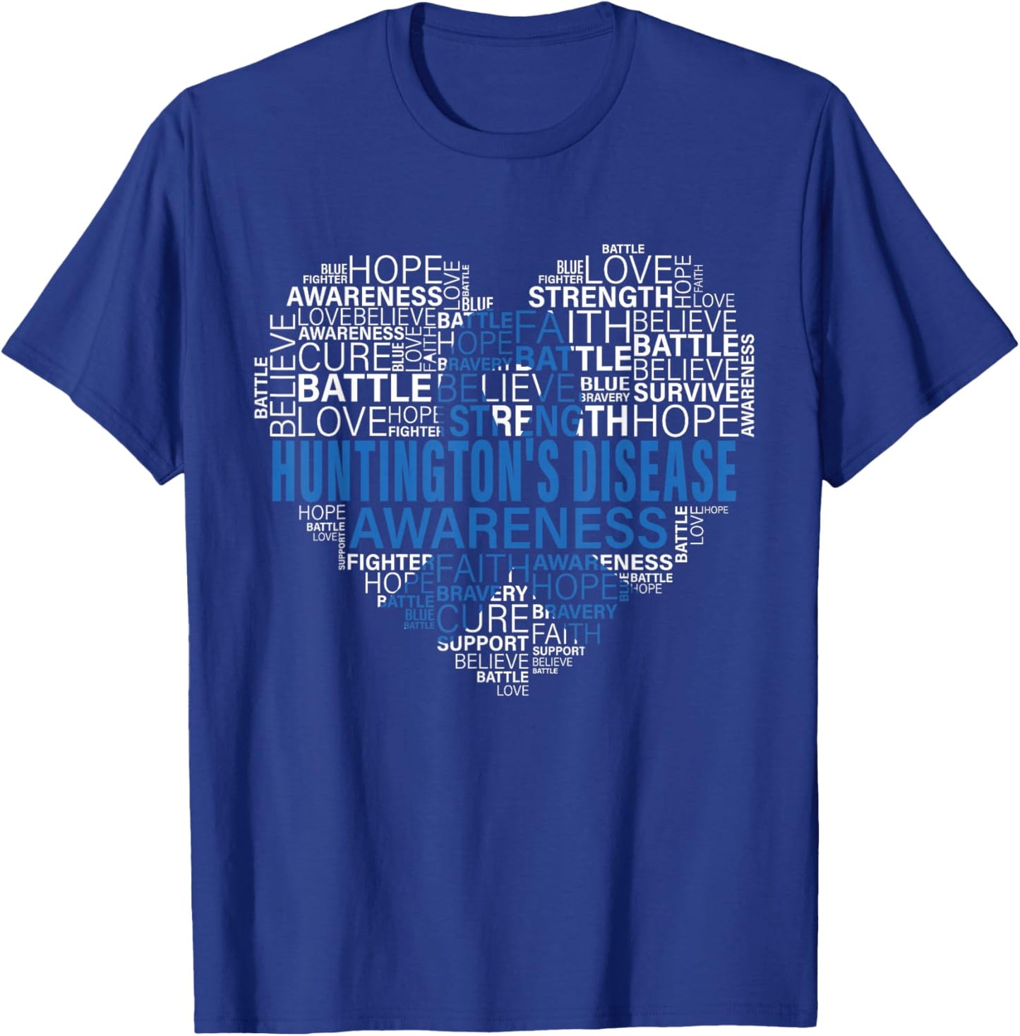 Huntington's Disease Awareness Hope Support Strong Warrior T-Shirt - T-Shirt | Royal