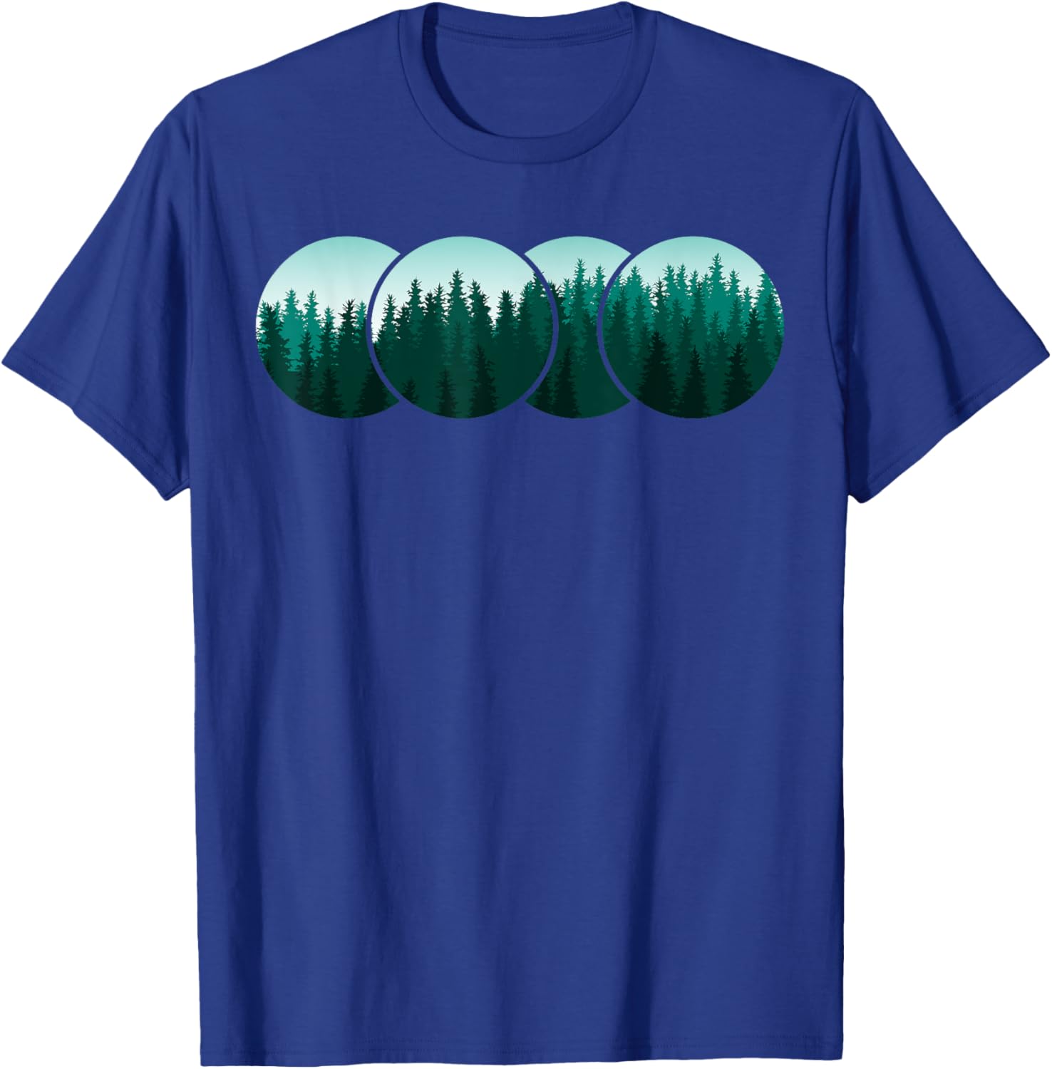 Forest Nature circle Minimalism T-Shirt - T-Shirt | Royal