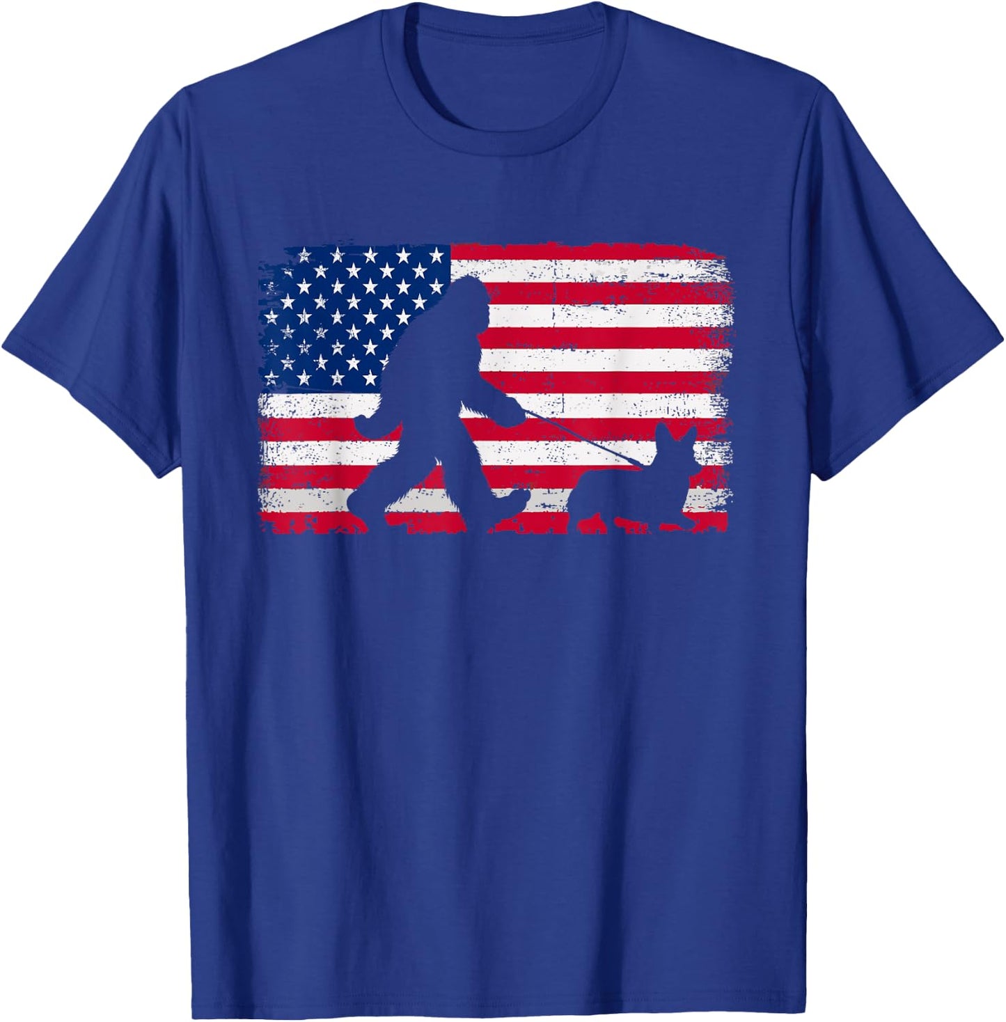 Retro Corgi 4th of July US American Flag Patriotic T-Shirt - T-Shirt | Royal