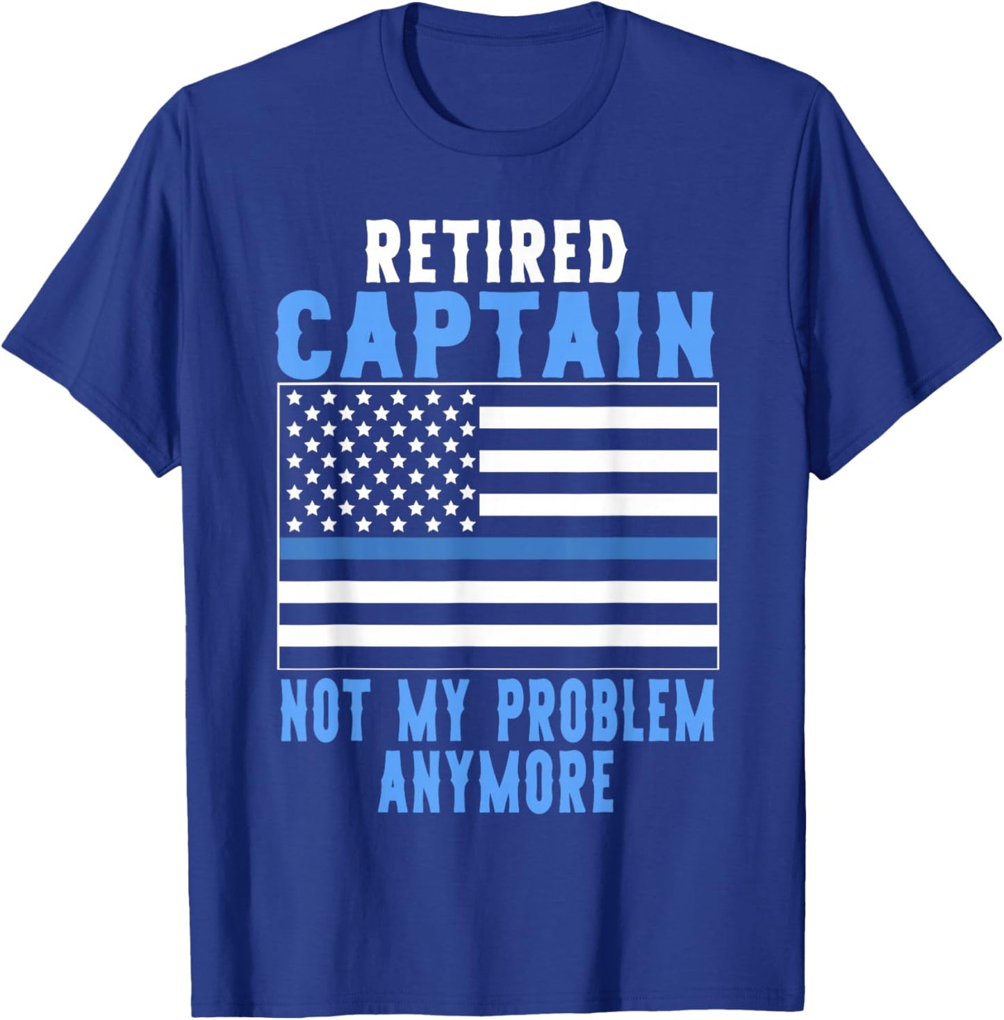 Retired Captain Police Officer T-Shirt - T-Shirt | Royal