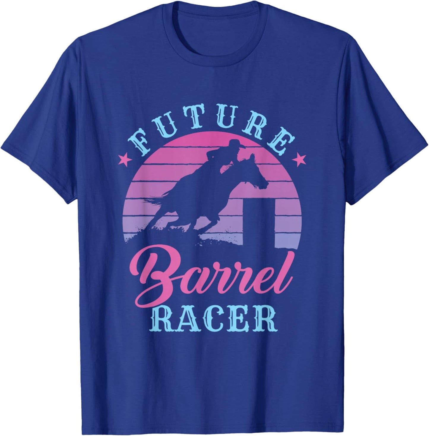 Future Barrel Racer Cute Cowgirl Western Barrel Racing Girls T-Shirt - T-Shirt | Royal