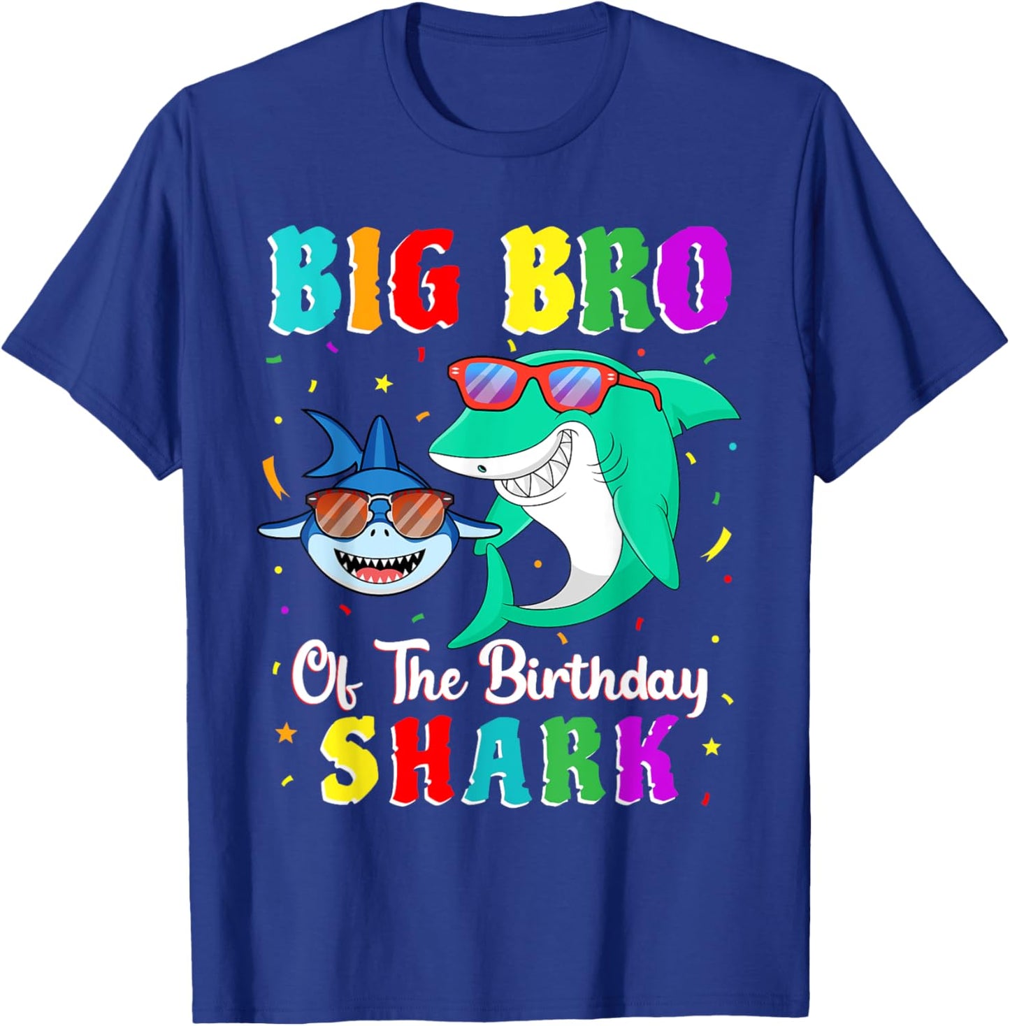 Big Bro Of The Shark Birthday Family Birthday Little Brother T-Shirt - T-Shirt | Royal