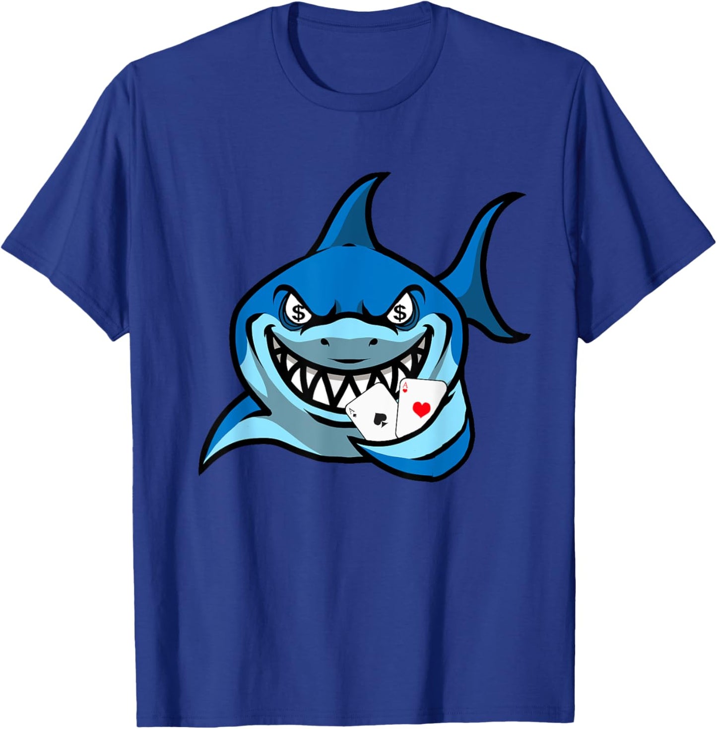 Poker Ace Of Spades Hearts Shark - Texas Hold'Em Poker T-Shirt - T-Shirt | Royal