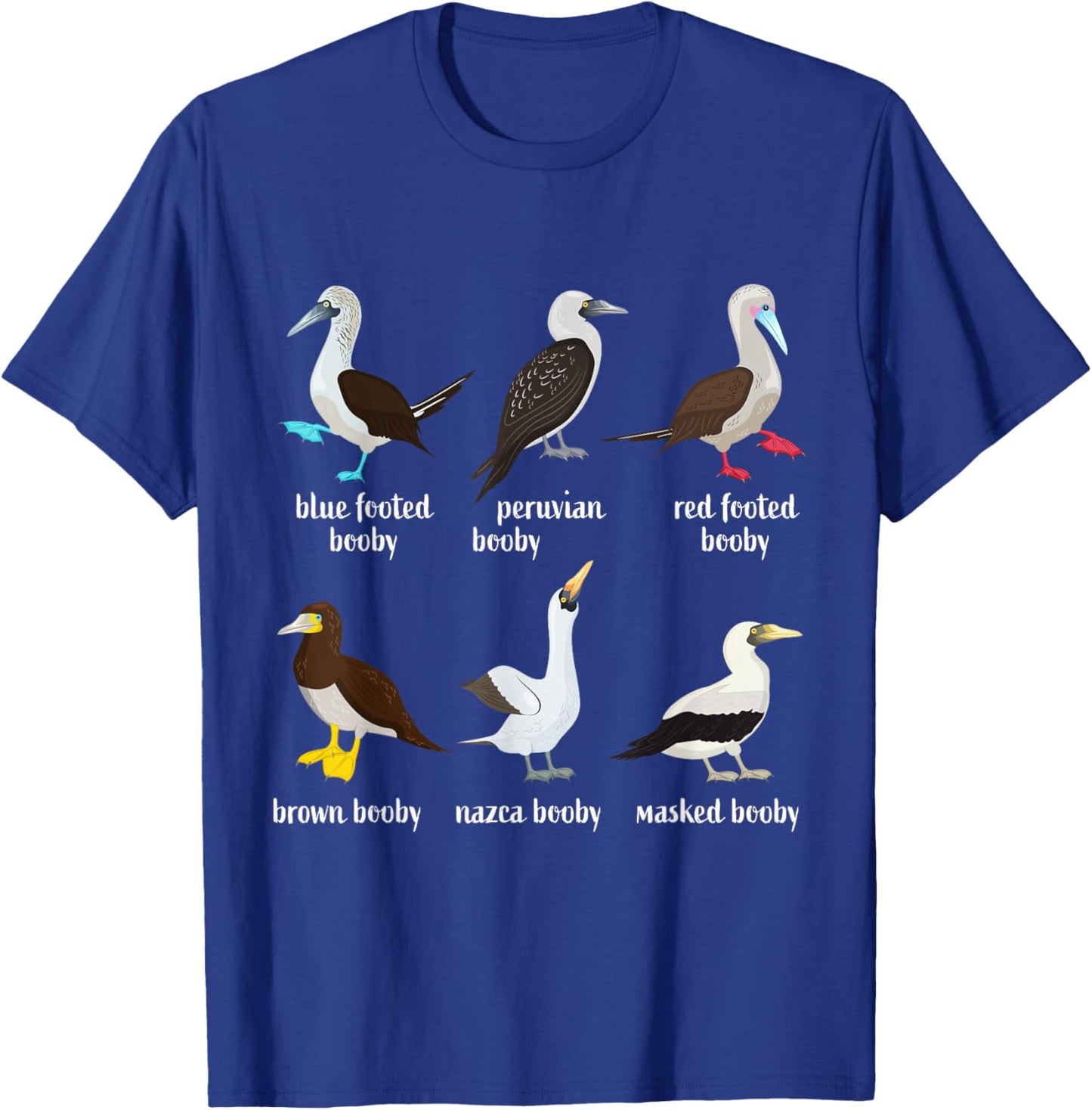 Types of Booby Birds galapagos islands wildlife T-Shirt - T-Shirt | Royal