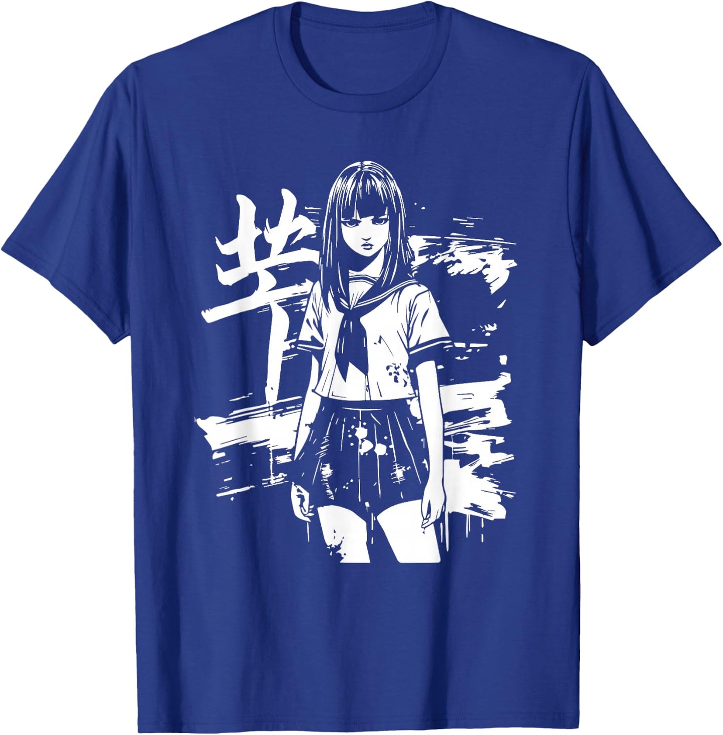 Anime Horror Girl Aesthetic Soft Grunge Waifu Japanese Otaku T-Shirt - T-Shirt | Royal
