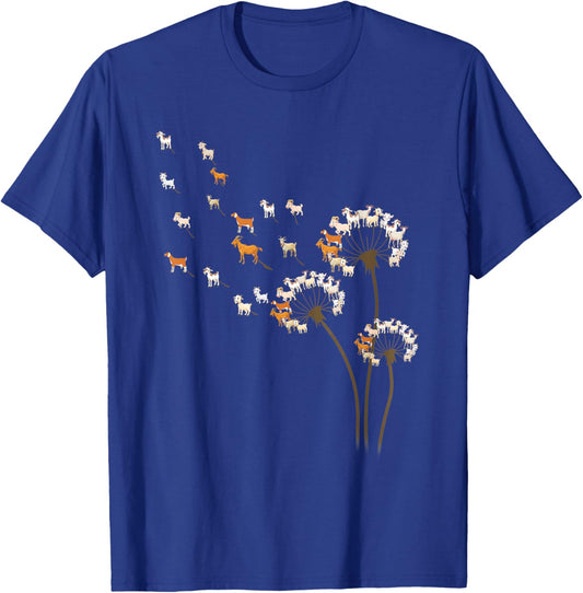 Animal Lover Gifts Goat Dandelion Flower Women T-Shirt - T-Shirt | Royal