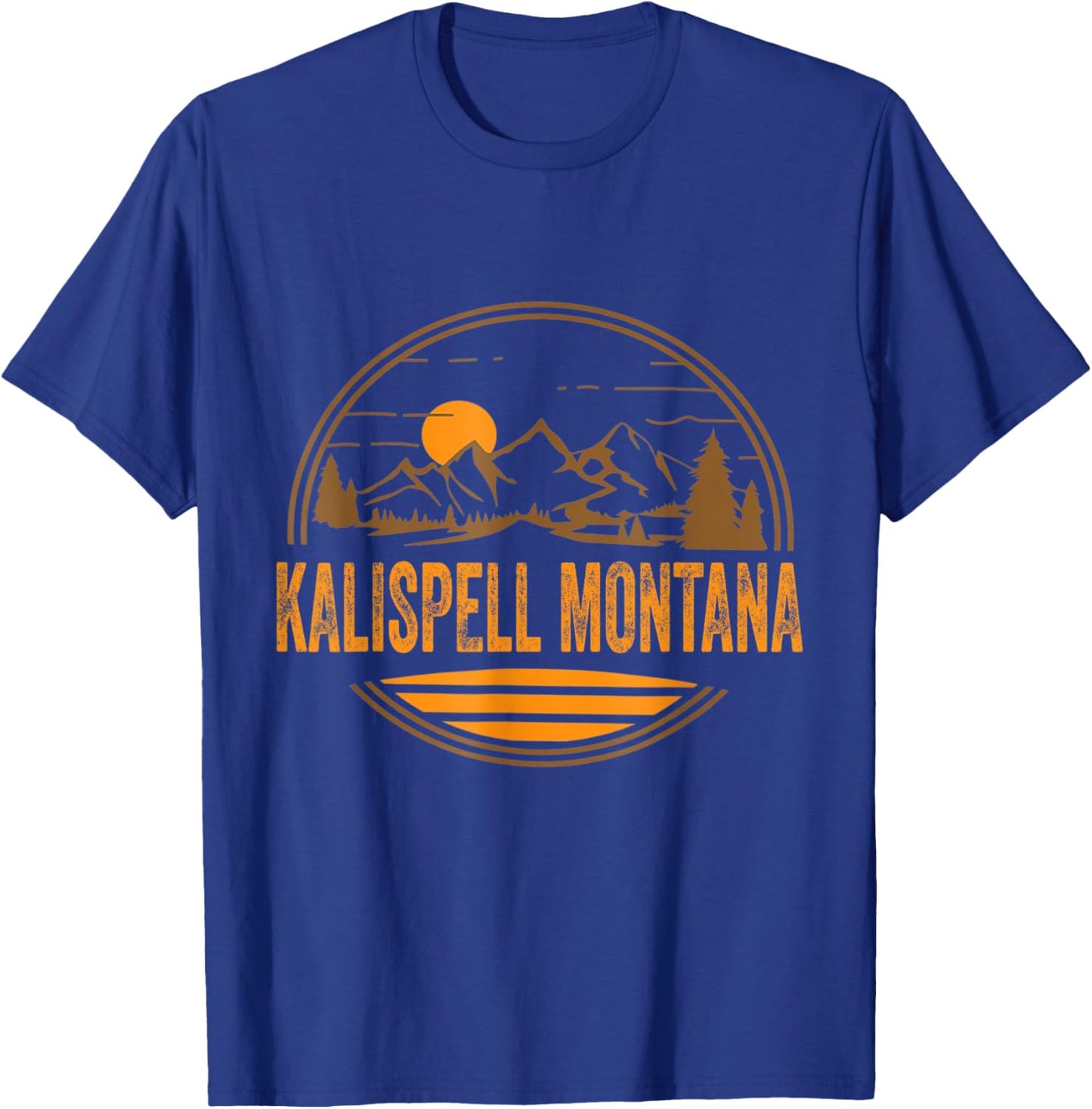Kalispell, Montana Mountain Hiking Souvenir T-Shirt - T-Shirt | Royal