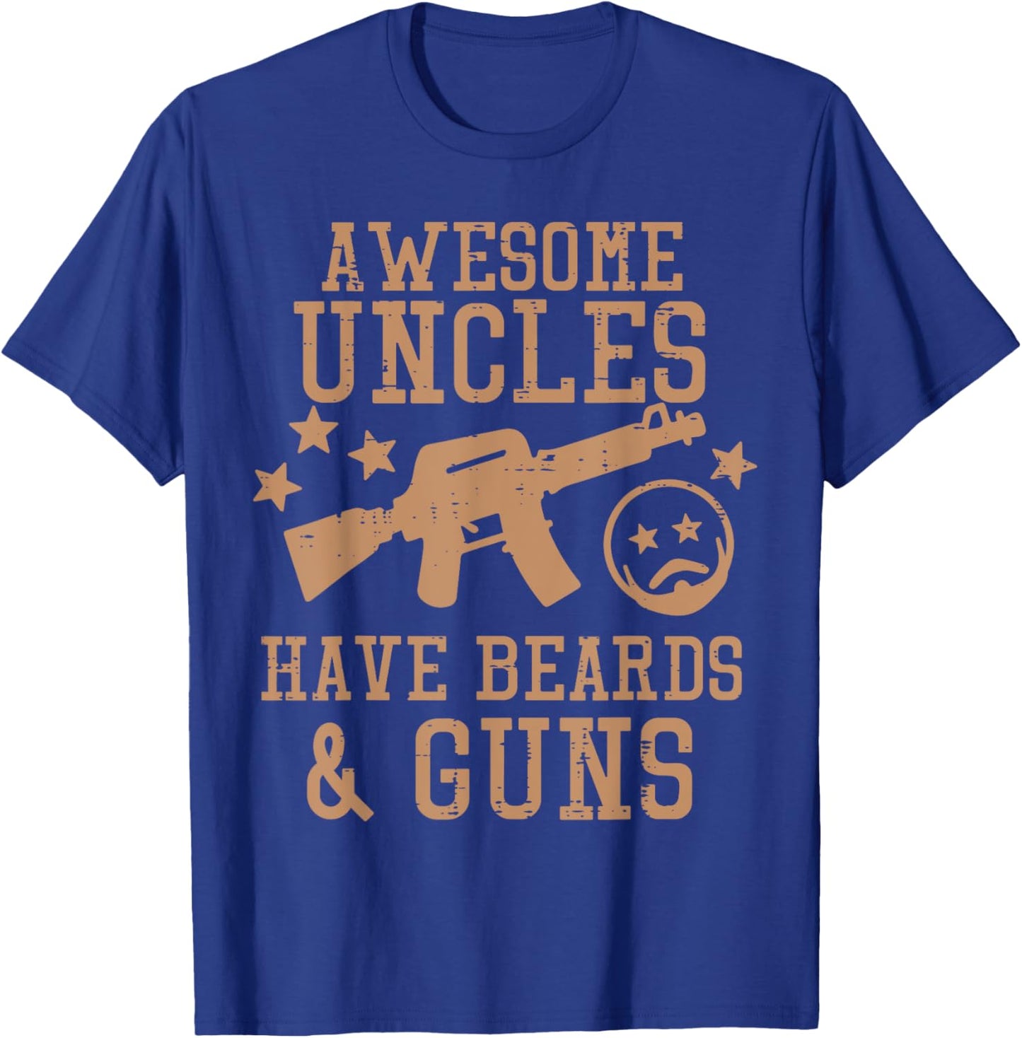 Awesome Uncles Have Beards And Guns Funny Fathers Day Men T-Shirt - T-Shirt | Royal