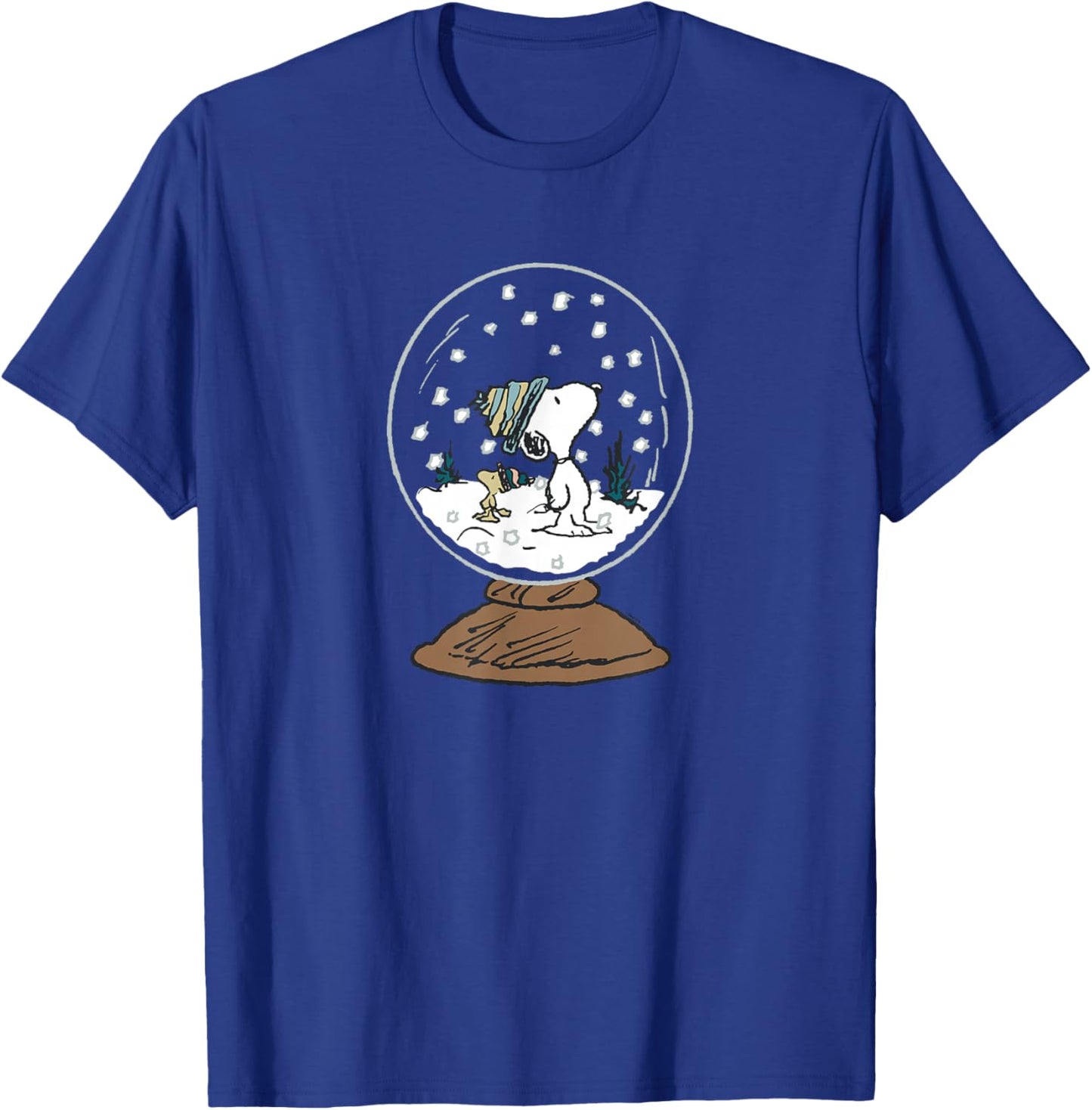 Peanuts Snoopy Woodstock Snowglobe T-Shirt - T-Shirt | Royal