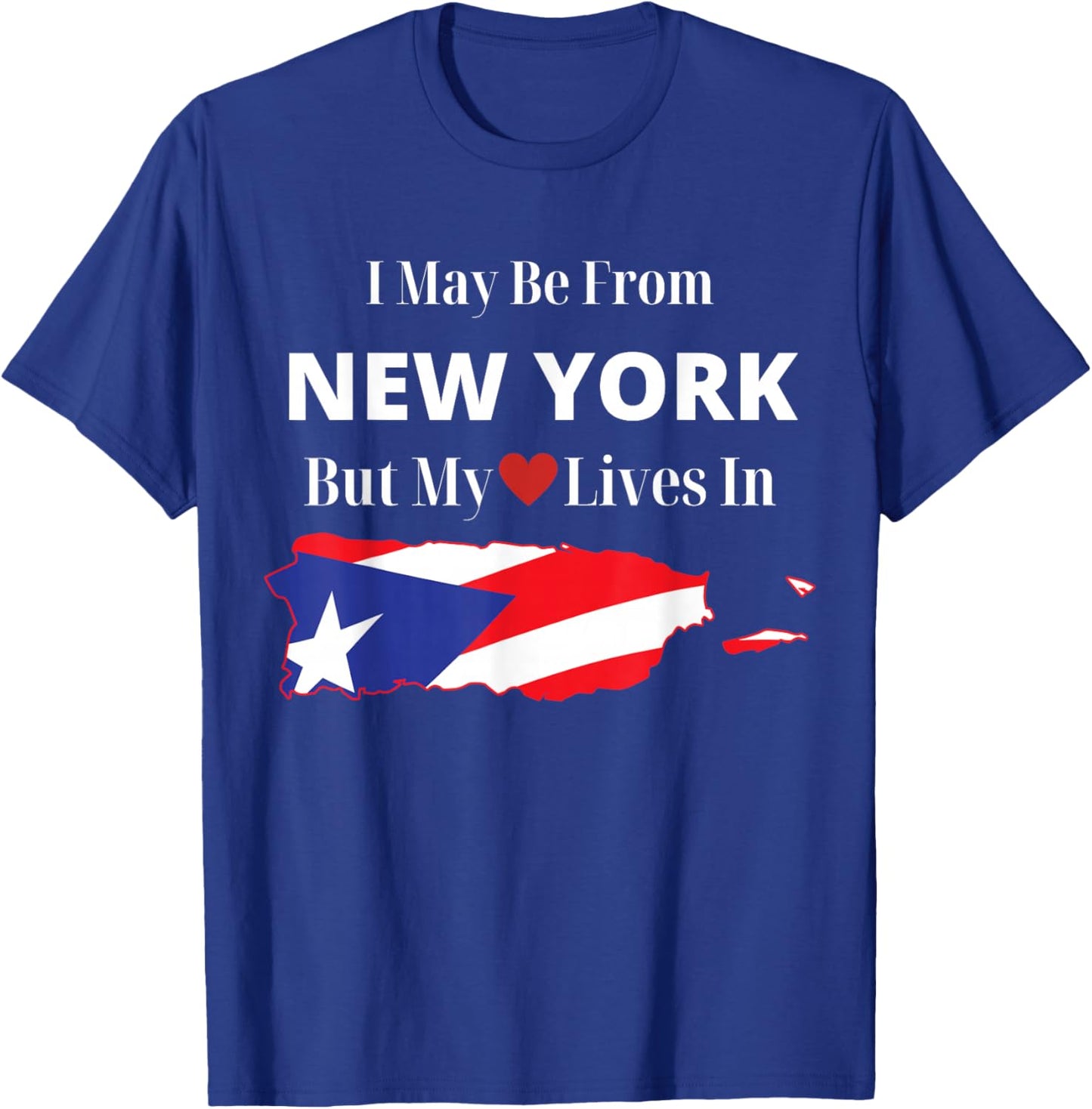 Puerto Rican Flag New York Heart Boricua T-Shirt - T-Shirt | Royal