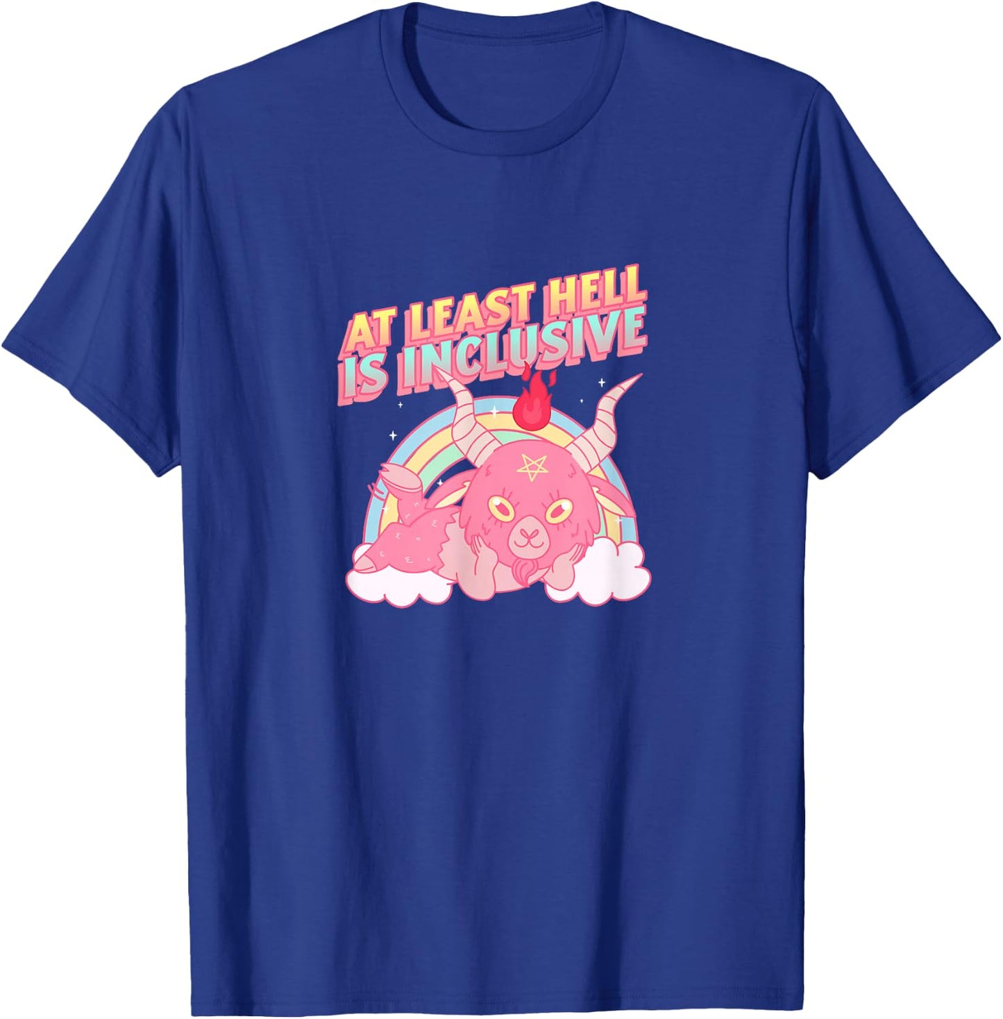 At Least Hell is Inclusive Cute Pink Baby Baphomet T-Shirt - T-Shirt | Royal