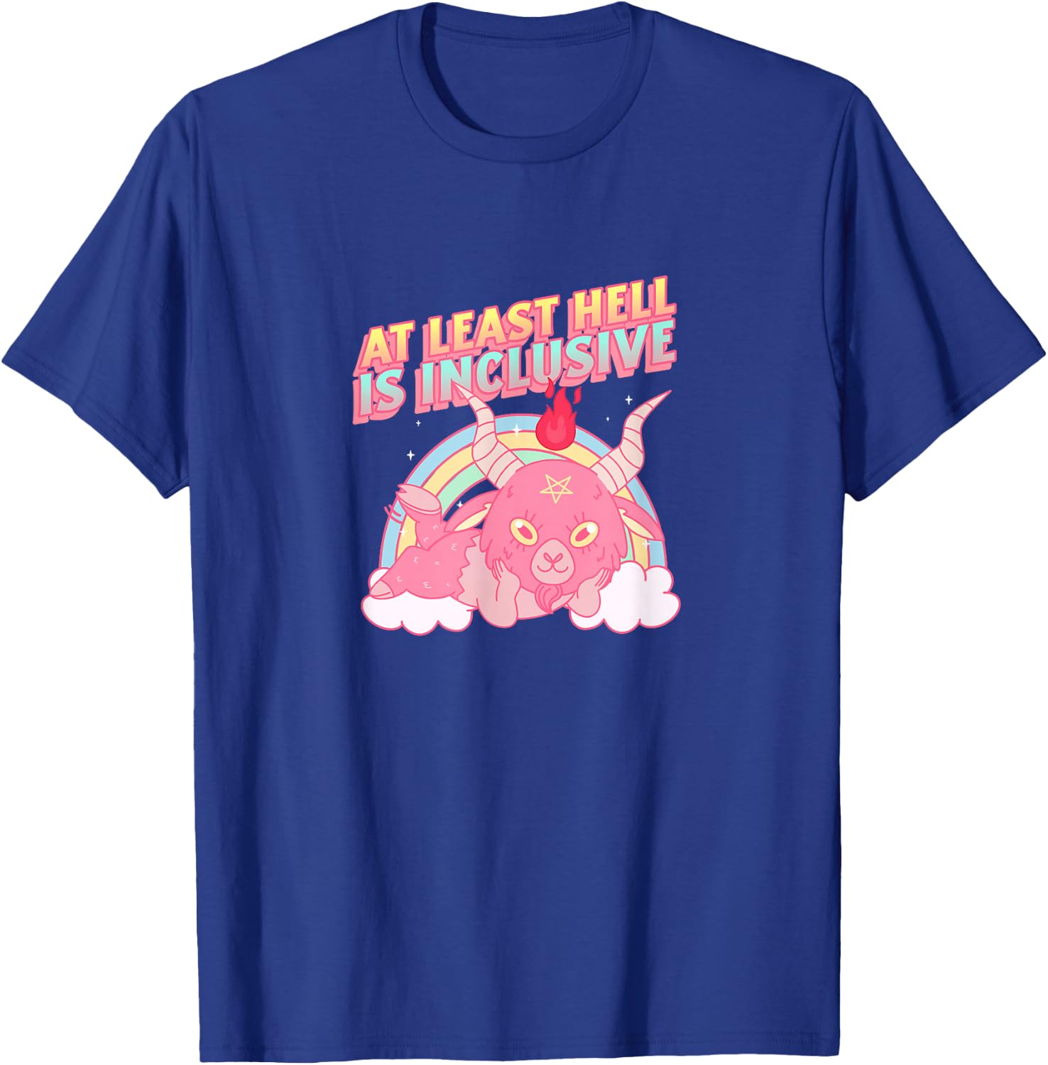 At Least Hell is Inclusive Cute Pink Baby Baphomet T-Shirt - T-Shirt | Royal