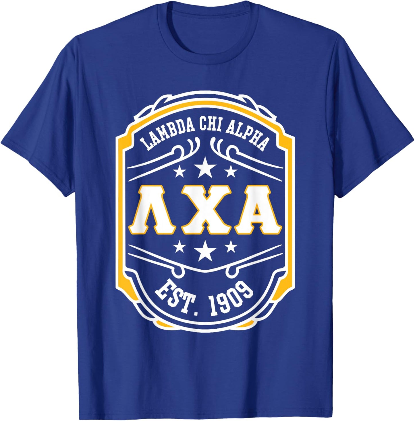Lambda Chi Alpha Fraternity Lambda Est 1909 T-Shirt - T-Shirt | Royal