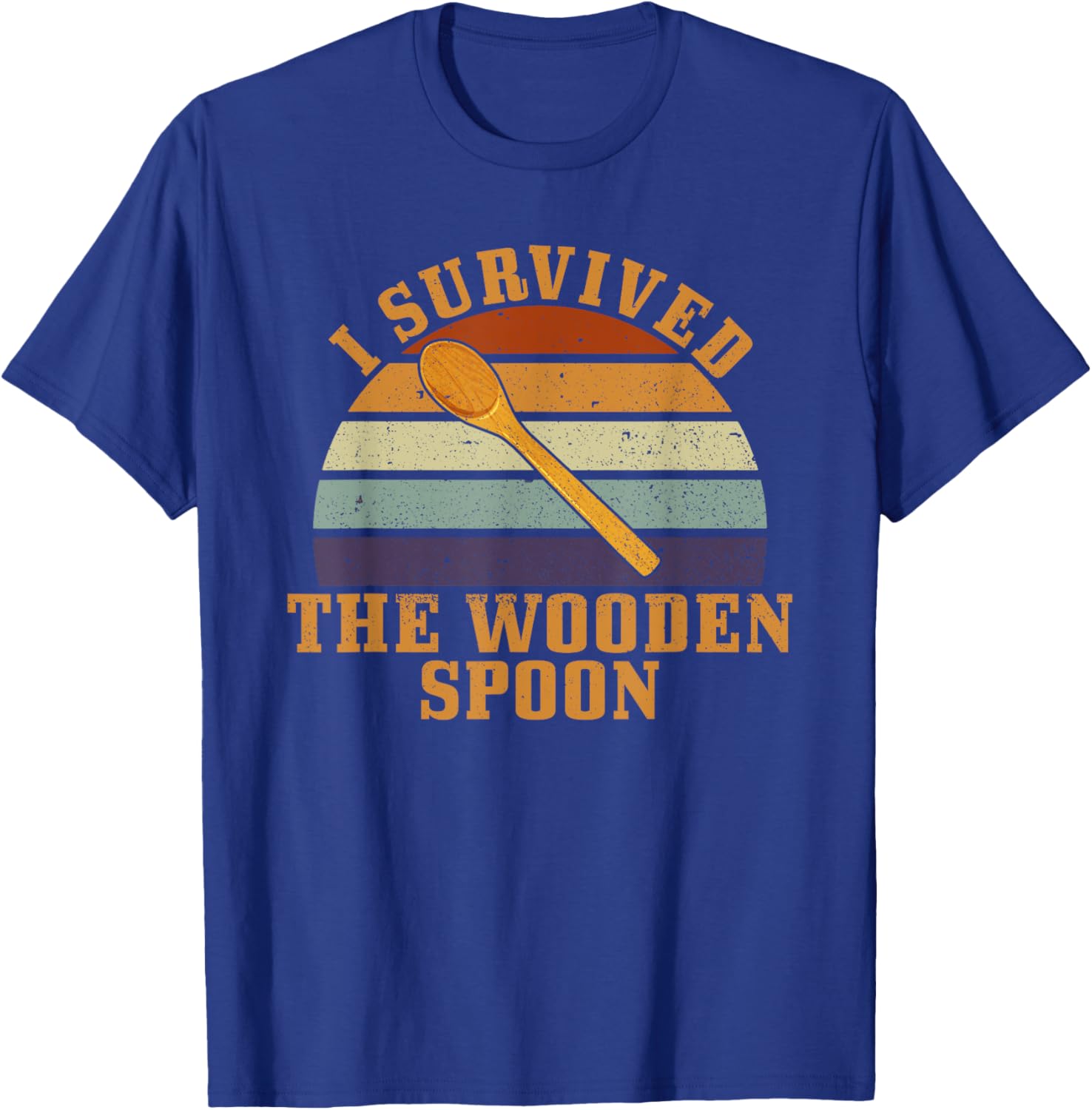 I Survived The Wooden Spoon Vintage Retro Funny Adult Humor T-Shirt - T-Shirt | Royal