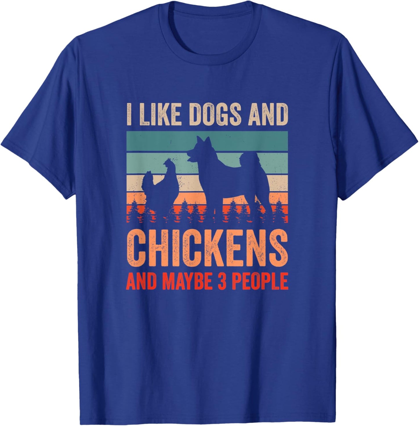 Vintage I Love Dogs And Chicken And Maybe 3 Other People T-Shirt - T-Shirt | Royal