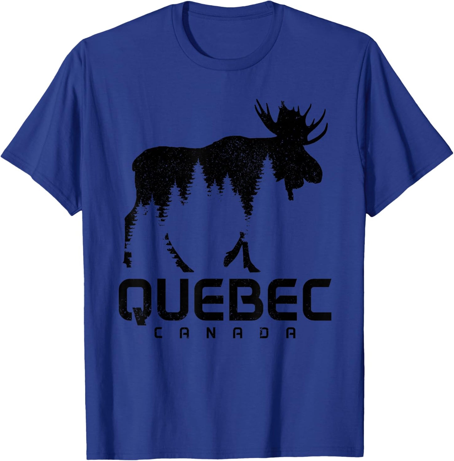 Quebec Canada Vintage Moose Souvenir T-Shirt - T-Shirt | Royal