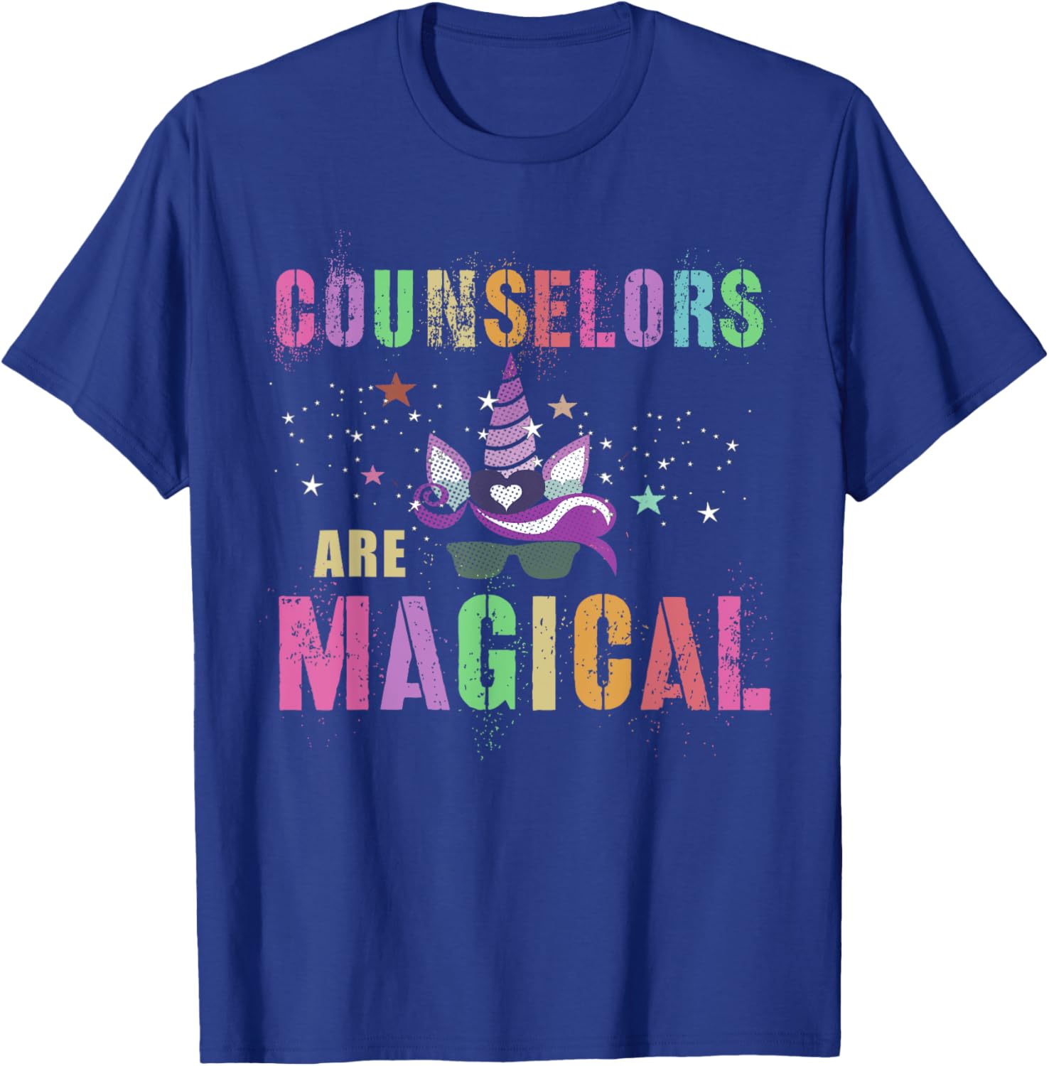 Funny COUNSELORS ARE MAGICAL I'm Unicorn School Counseling T-Shirt - T-Shirt | Royal