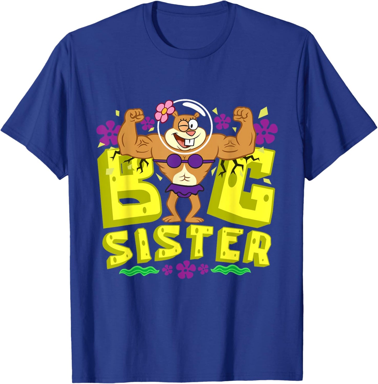 Mademark x SpongeBob SquarePants - SpongeBob SquarePants Big Sister Strong Sister Women Girls T-Shirt - T-Shirt | Royal