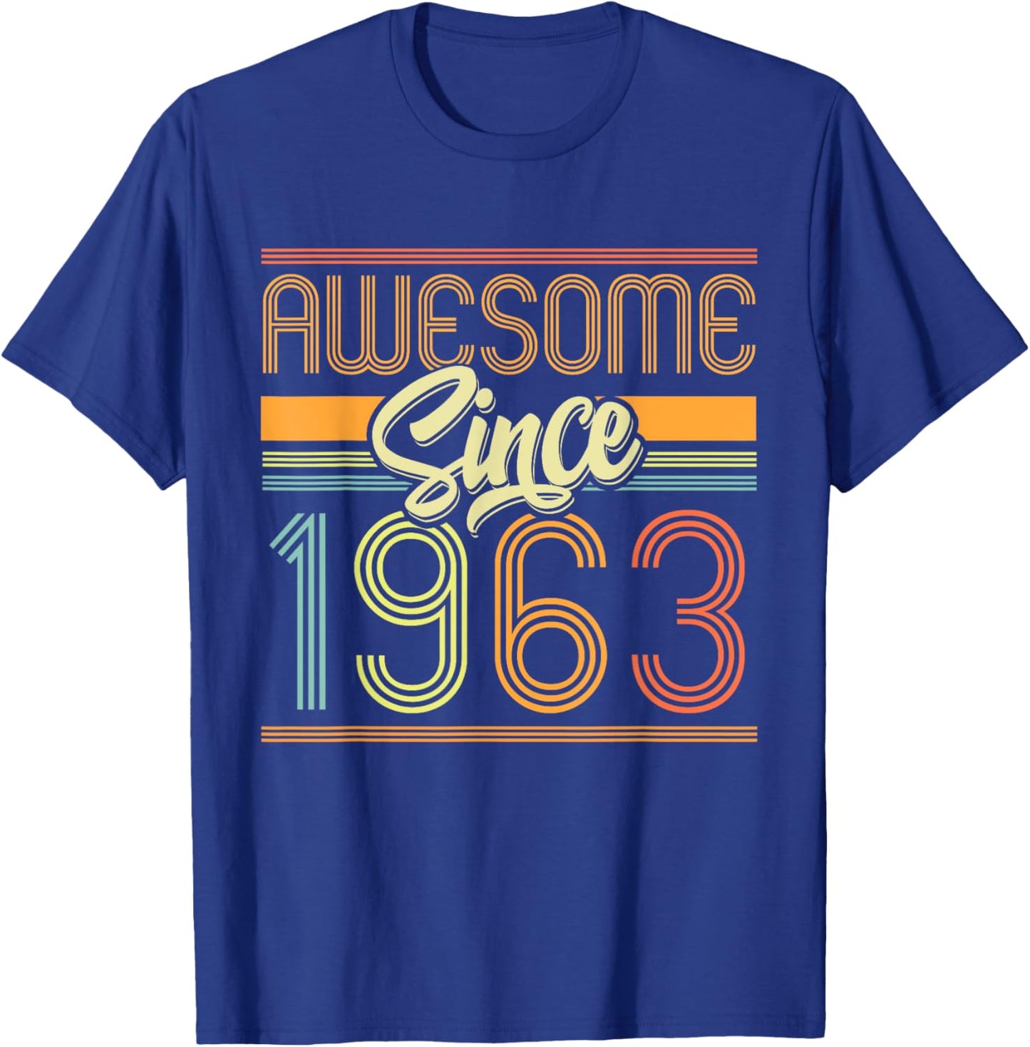 Awesome Since 1963 62nd Birthday 62 Years Old Bday Men Women T-Shirt - T-Shirt | Royal