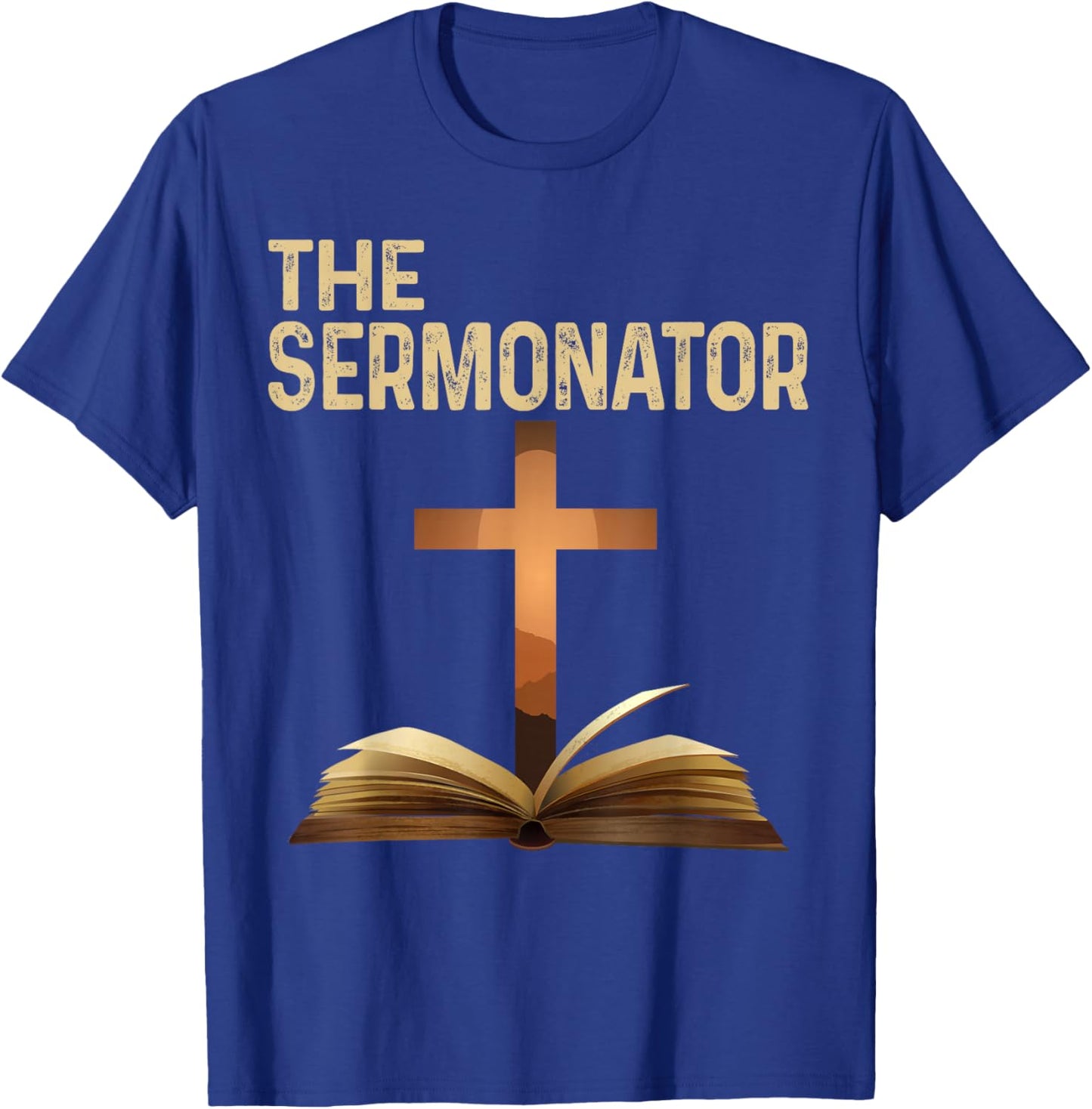 The Sermonator Pastor Appreciation Christian Cross T-Shirt - T-Shirt | Royal