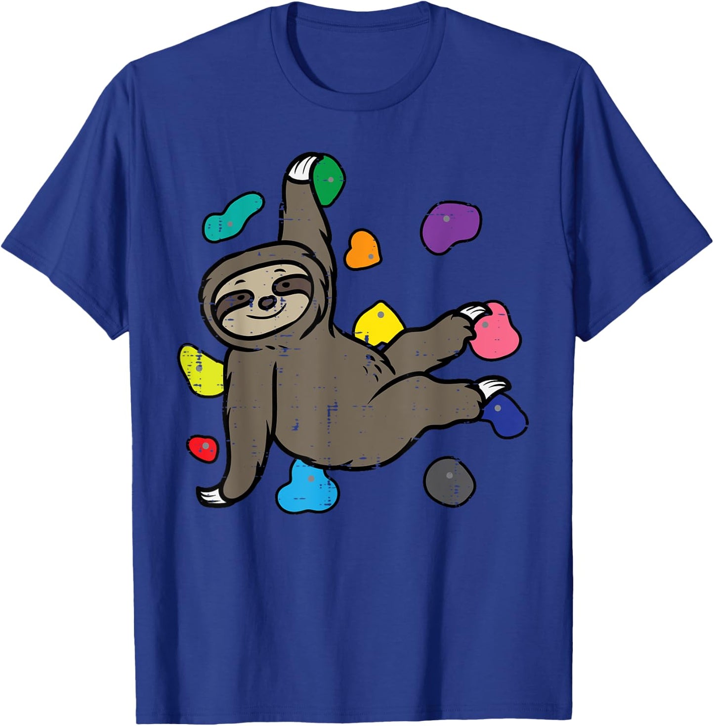 Rock Climbing Sloth Cute Climber Boys Girls Kids Women Men T-Shirt - T-Shirt | Royal