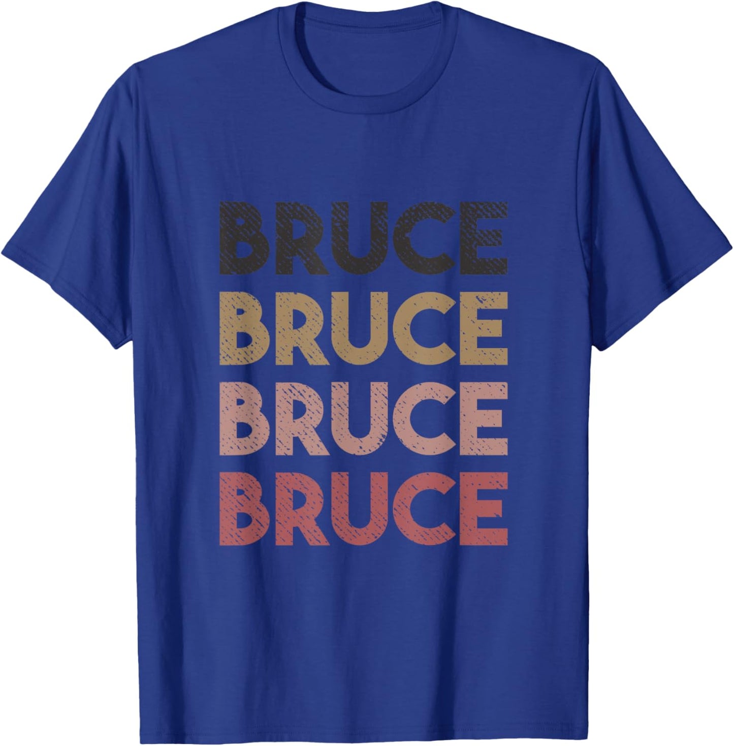 Bruce Retro Style Vintage Distressed T-Shirt - T-Shirt | Royal