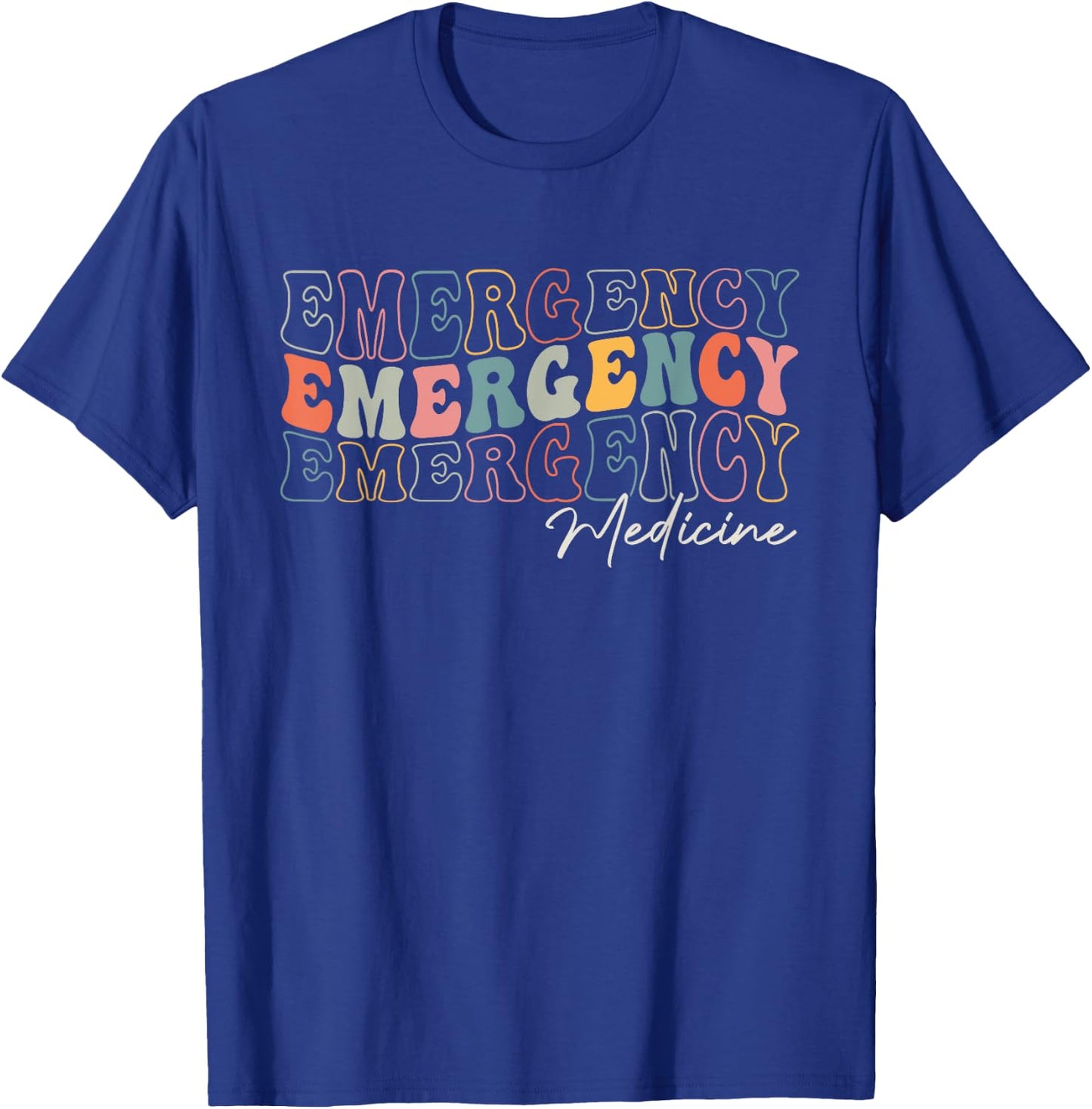 Emergency Medicine Emergency Room Healthcare Retro Groovy T-Shirt - T-Shirt | Royal
