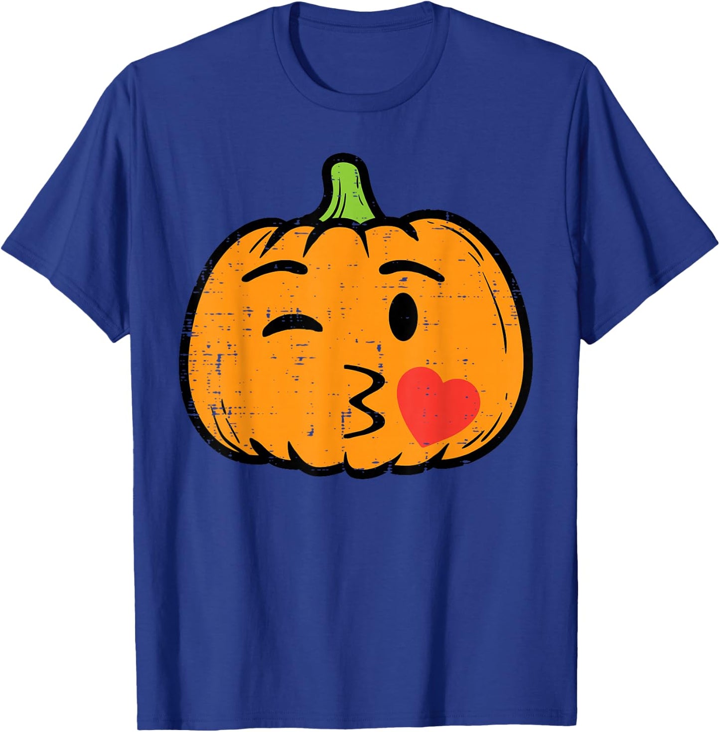 Halloween Pumpkin Face Kiss Cute Costume Girls Kid Women Men T-Shirt - T-Shirt | Royal