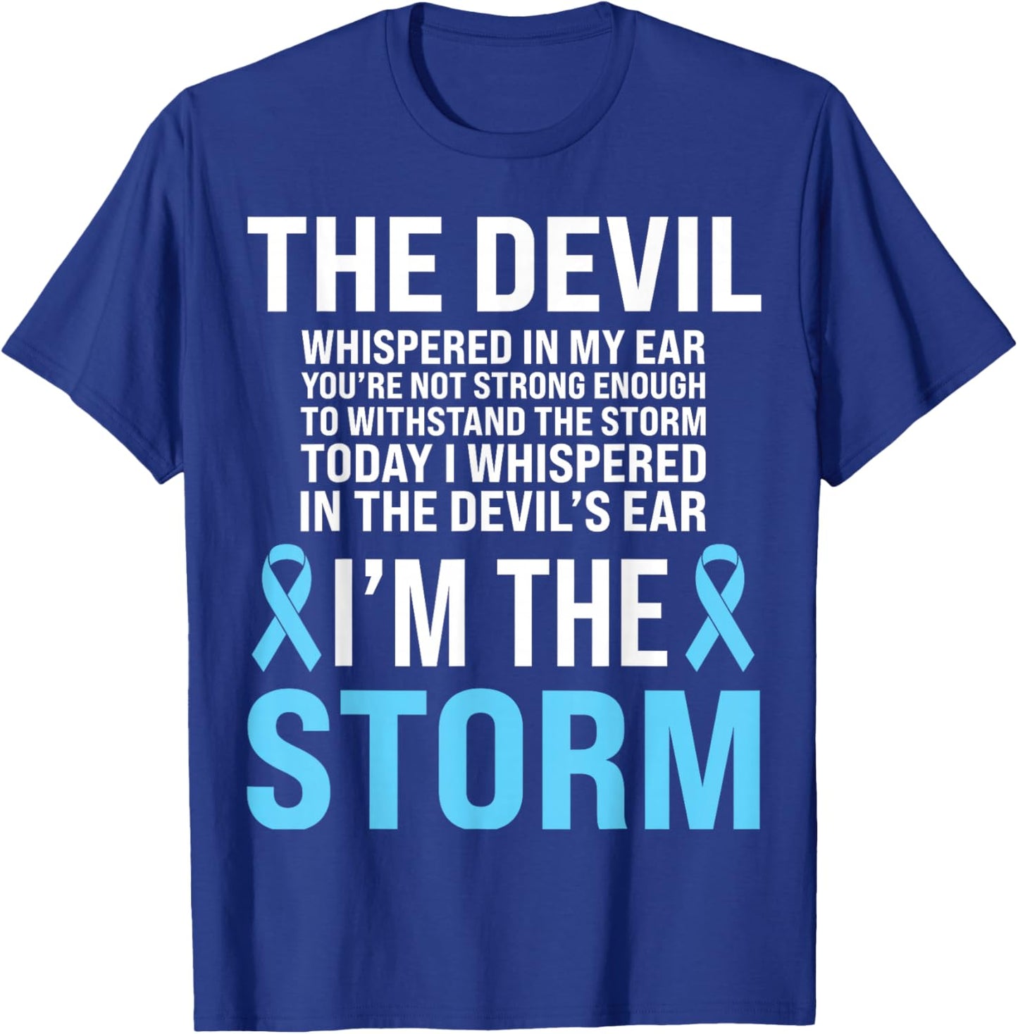 Prostate Cancer Awareness Light Blue Ribbon Dad Survivor T-Shirt - T-Shirt | Royal