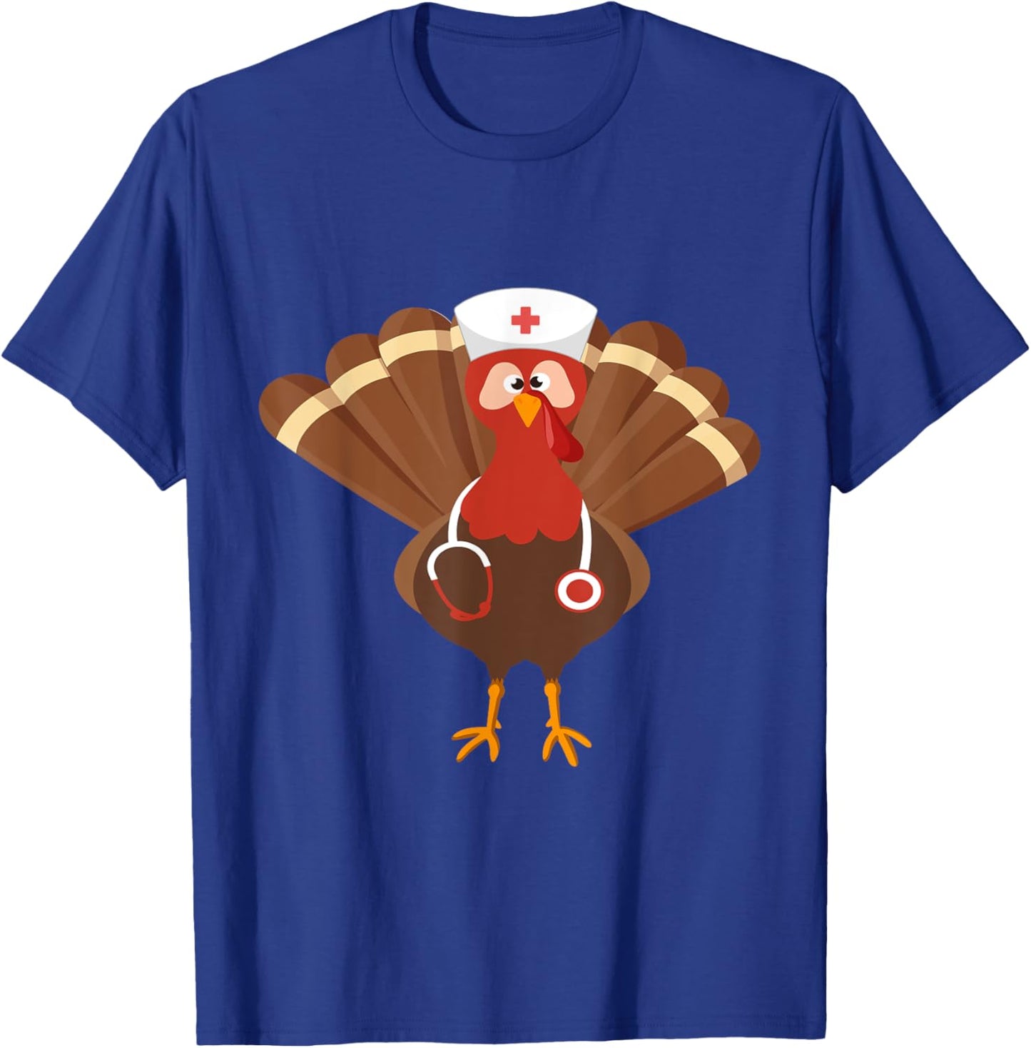 Thanksgiving Nurse, Funny Turkey Thanksgiving Nurse T-Shirt - T-Shirt | Royal