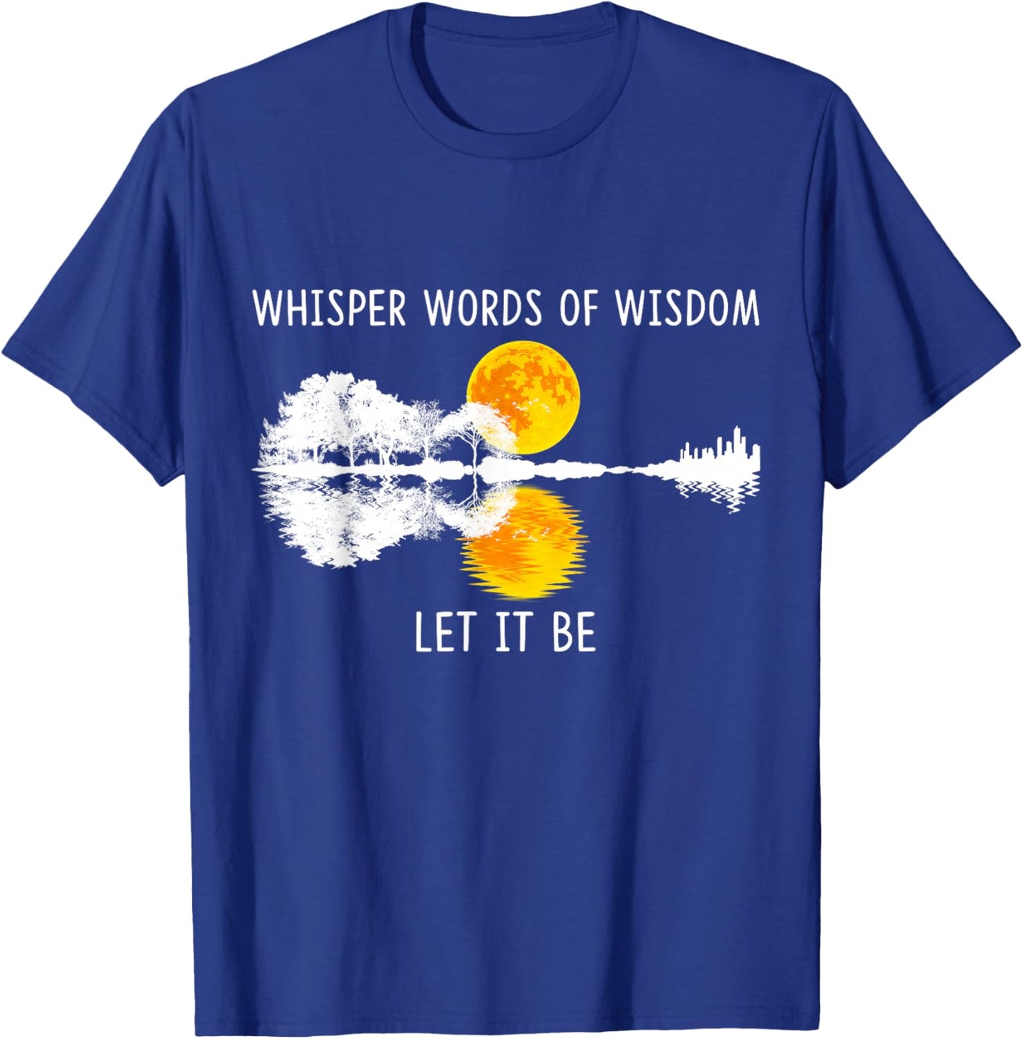 Whisper Words Of Wisdom Let-It Be Guitar Lake Shadow T-Shirt - T-Shirt | Royal