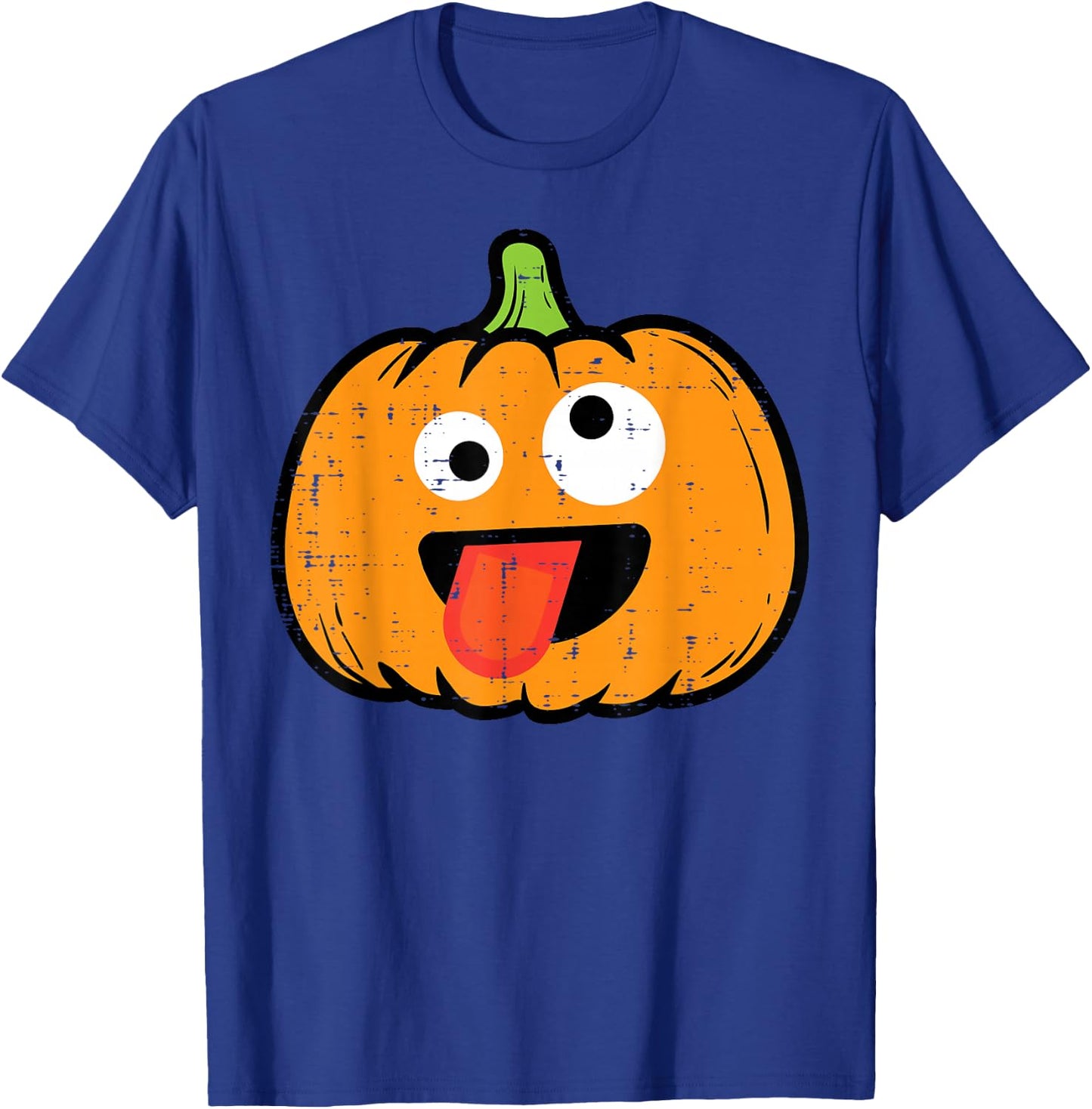 Halloween Pumpkin Tongue Out Face Costume Boy Kids Men Women T-Shirt - T-Shirt | Royal