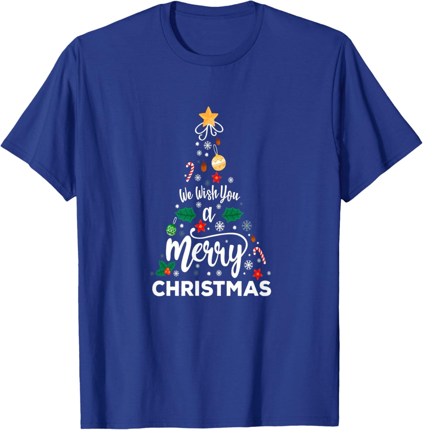 Christmas Elements Tree - We Wish you a Merry Christmas T-Shirt - T-Shirt | Royal