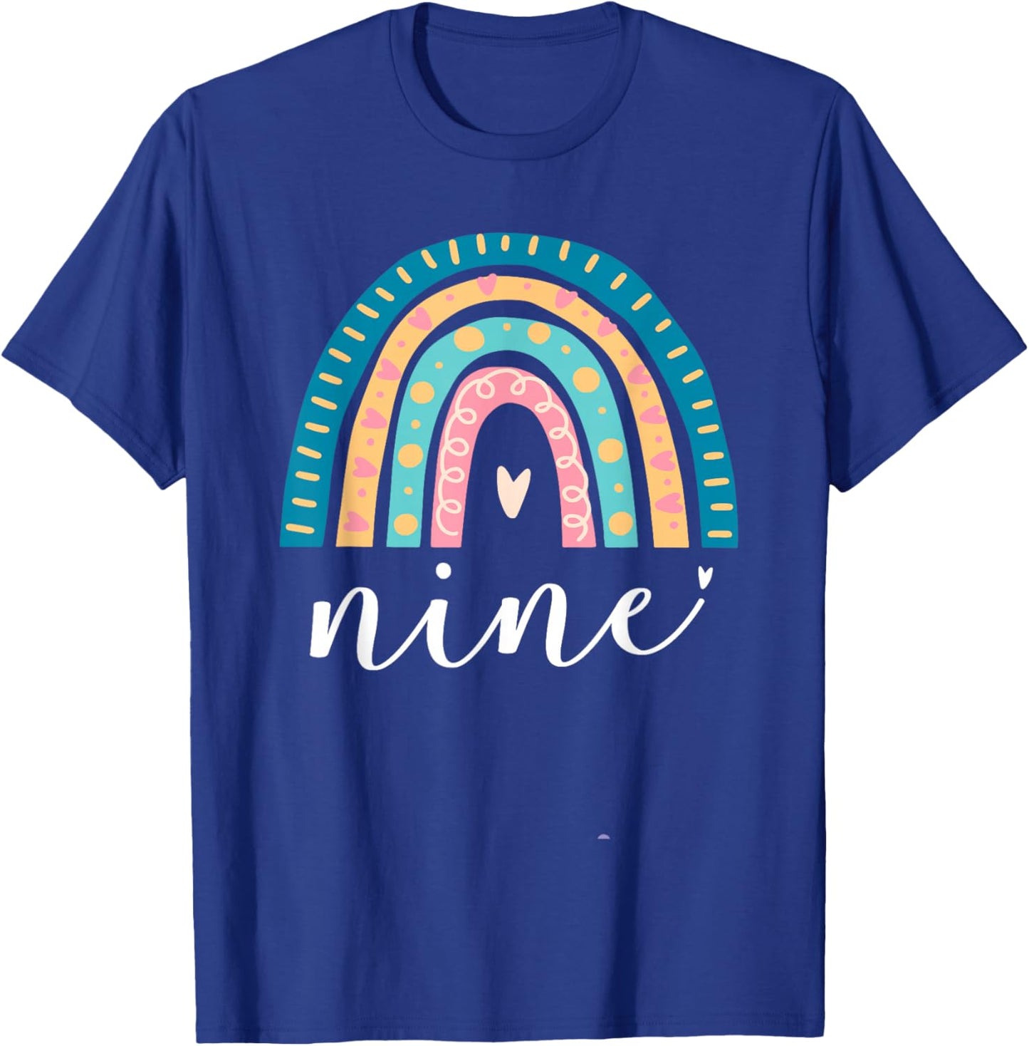 Nine Year Old Rainbow 9th Birthday Gifts For Girls 9 Bday T-Shirt - T-Shirt | Royal